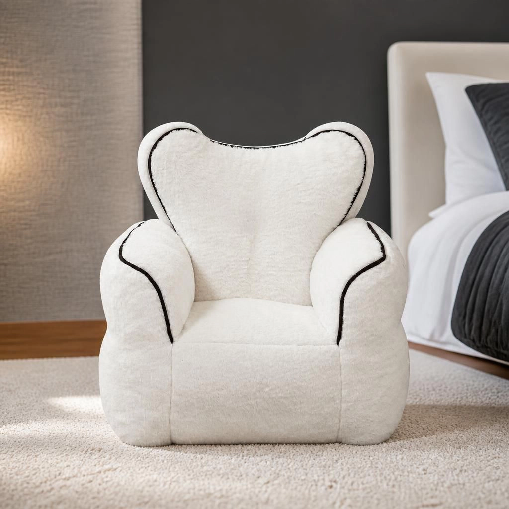 GOODSILO Soft Faux Fur Comfortable Lazy Lounge Bean Bag Chair