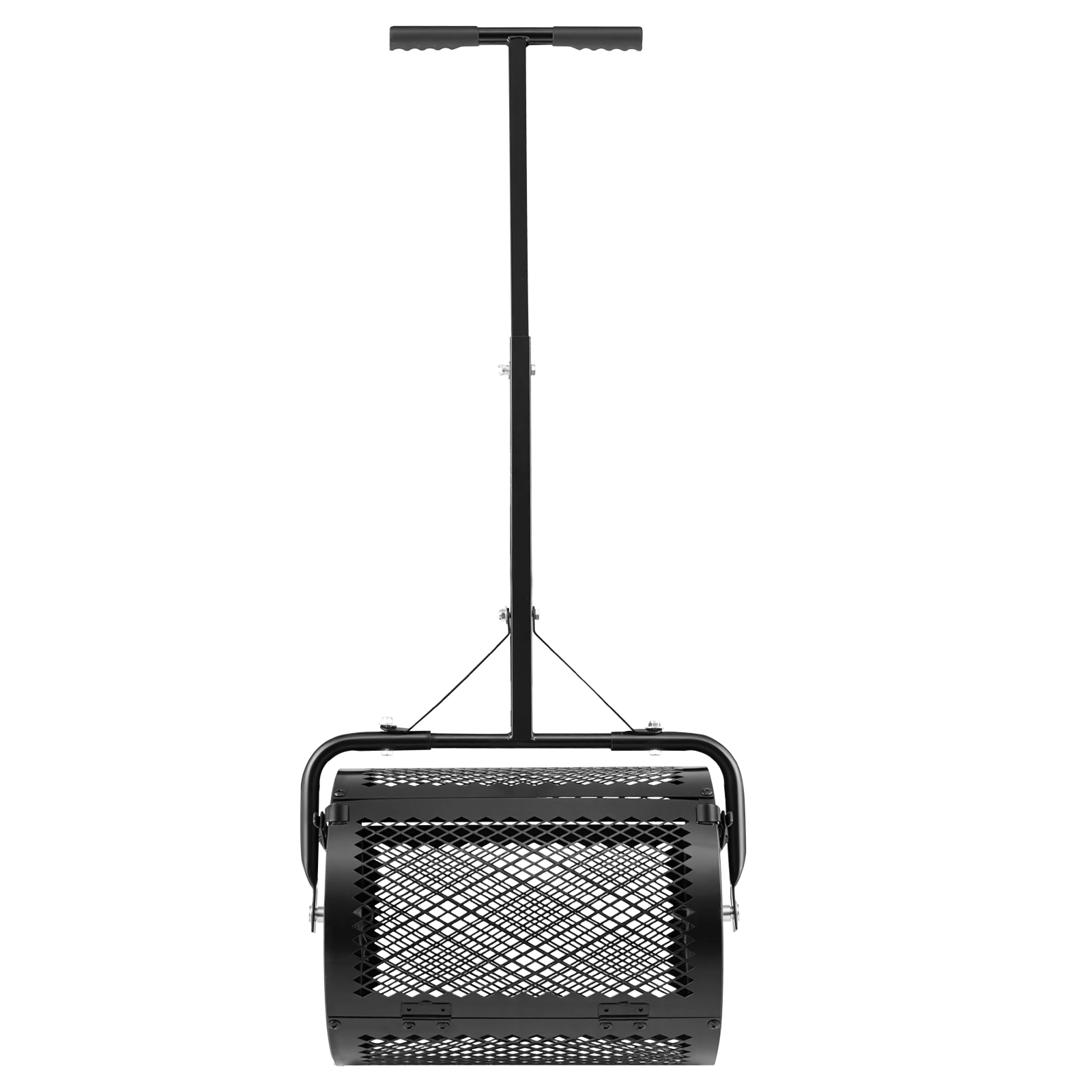 HONGGE Heavy Duty Compost Spreader Peat Moss Roller with Adjustable Handle Heights Powder-Coated Steel Garden Seeding