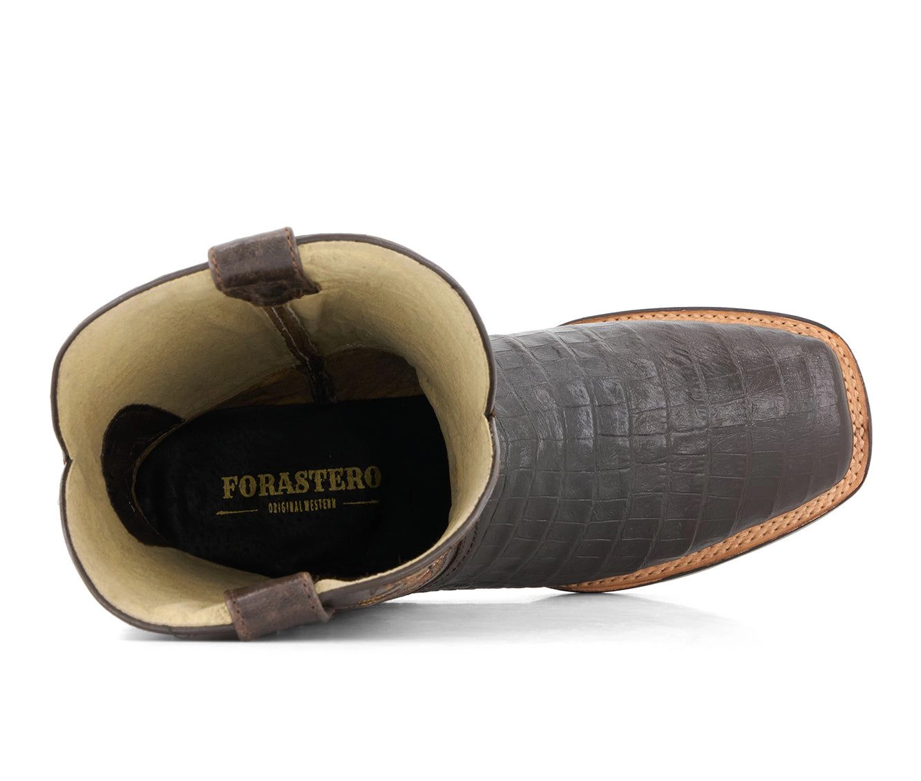 Forastero Mens Croco Embossed Leather Cowboy Boots