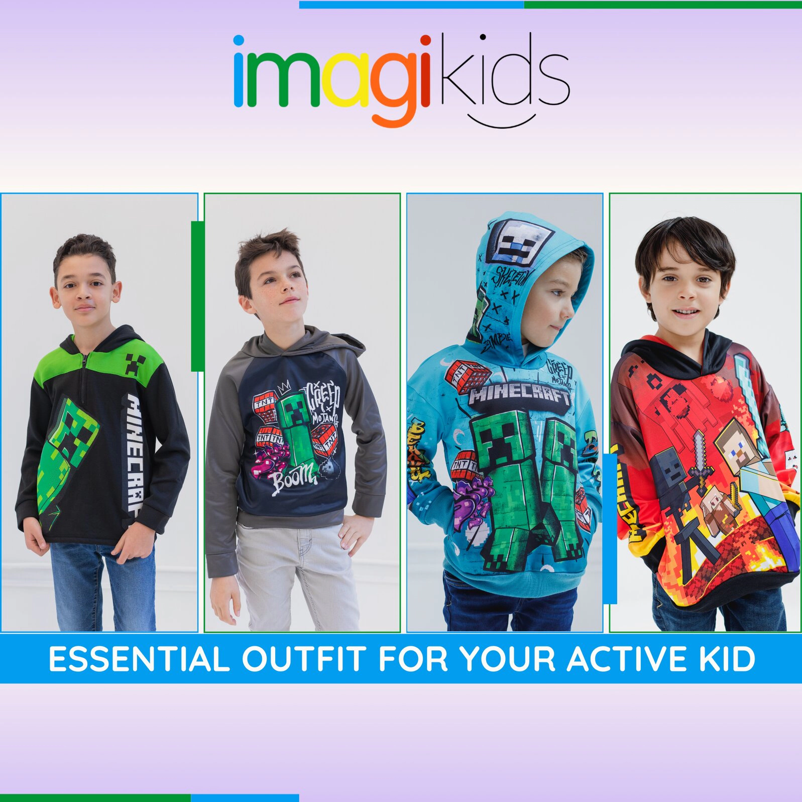 Minecraft Boys' Fleece Hooded Sweatshirt