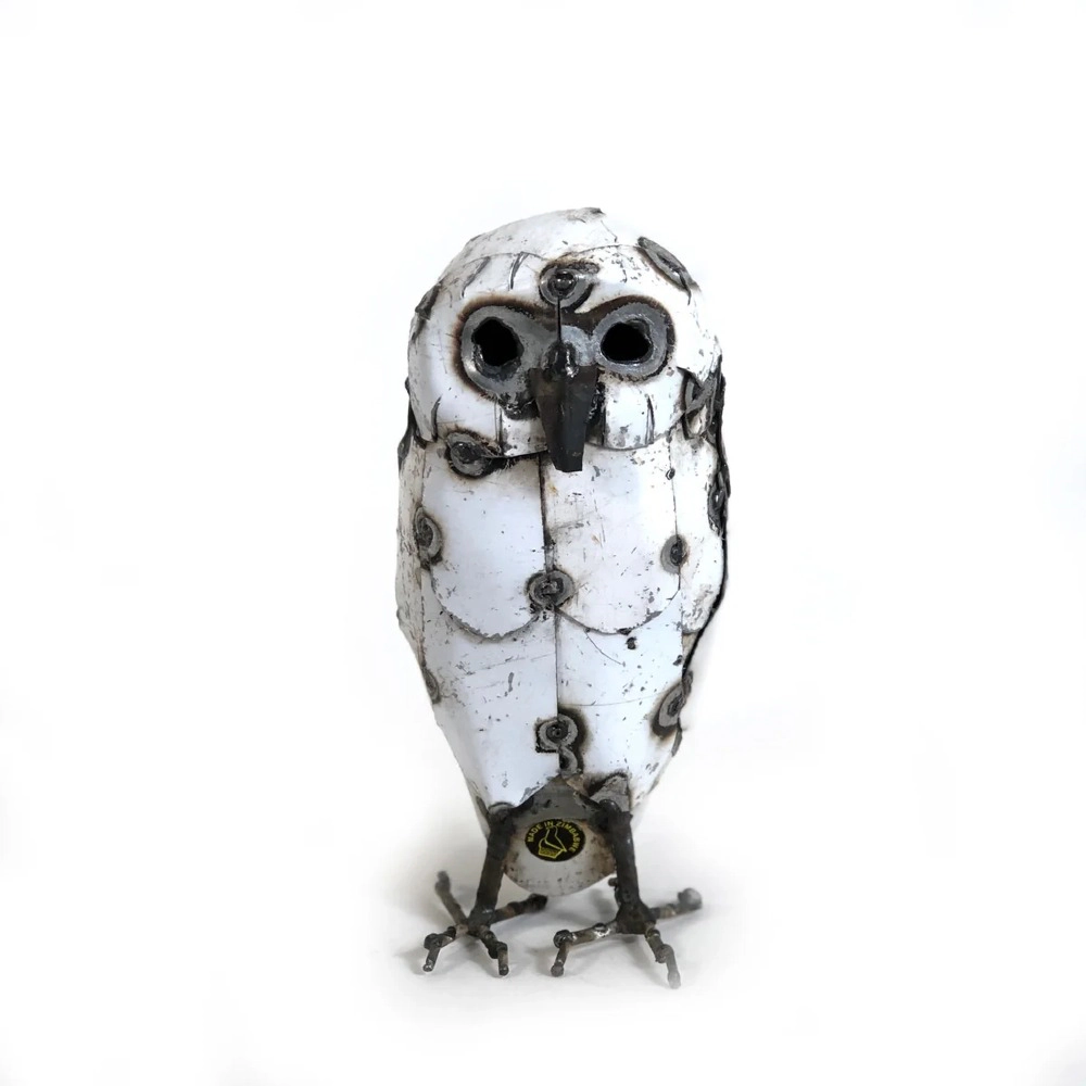 Mbare Recycled Metal Snowy Owl