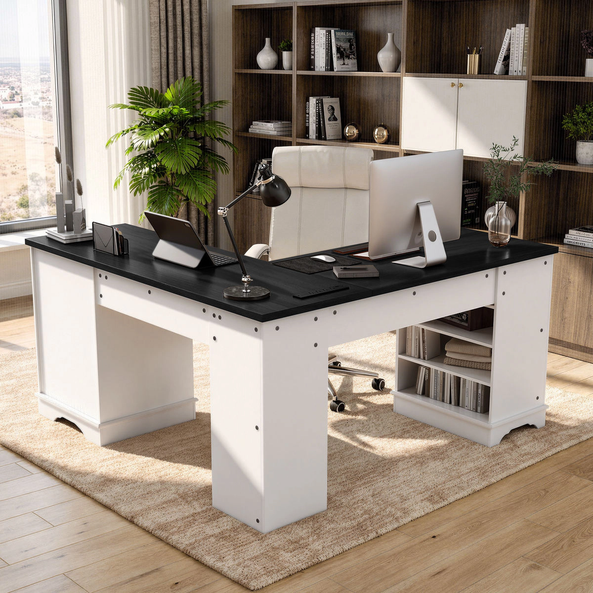 Envelor L-Shaped Home Office Desk with Drawers