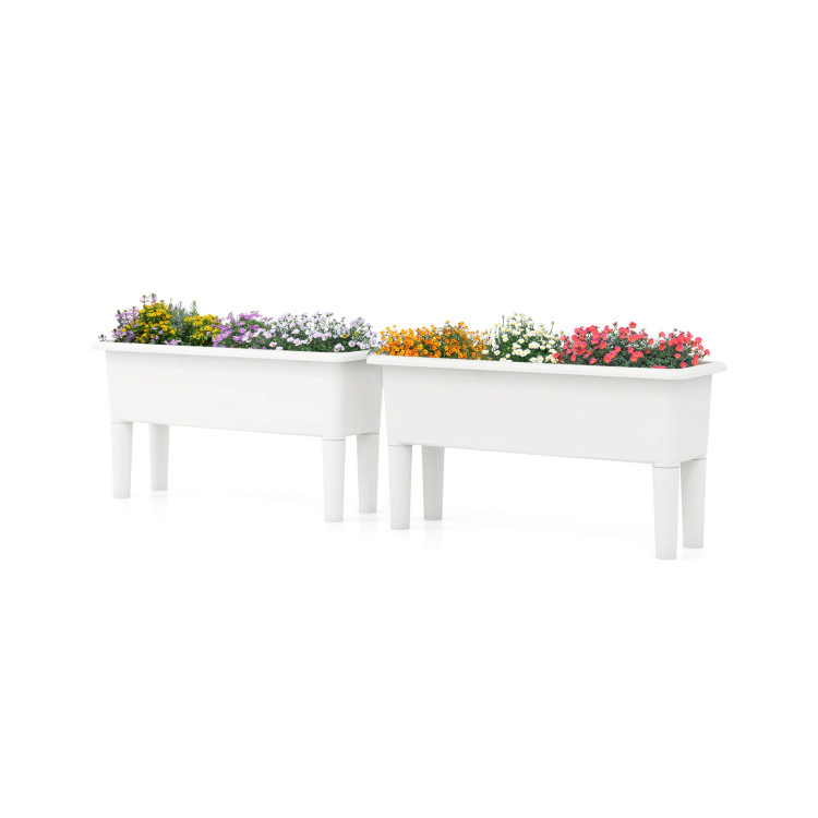 Hivvago 2 Pieces Raised Garden Beds Self-Watering Planter Box with Detachable Legs and Drainage Hole