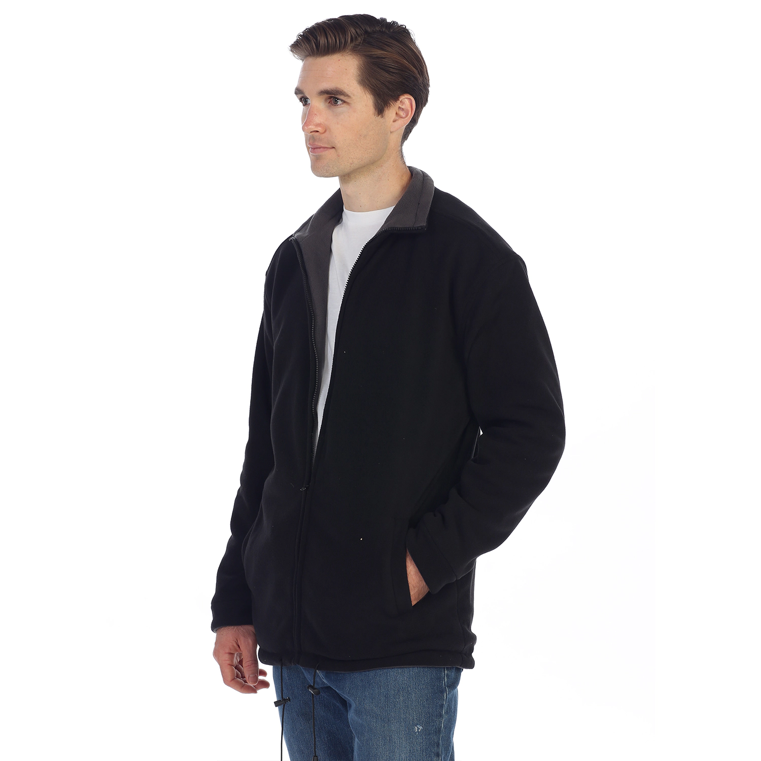 Gioberti Men's Zip Up Reversible Polar Fleece Heavy Jacket