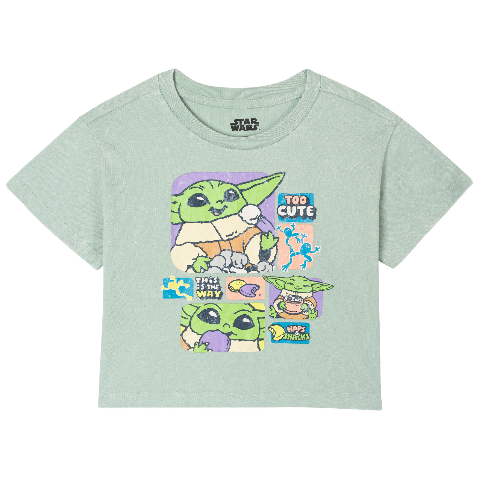 Star Wars The Mandalorian Grogu Girls' 2-Piece Mineral Wash T-Shirt and Skort Set