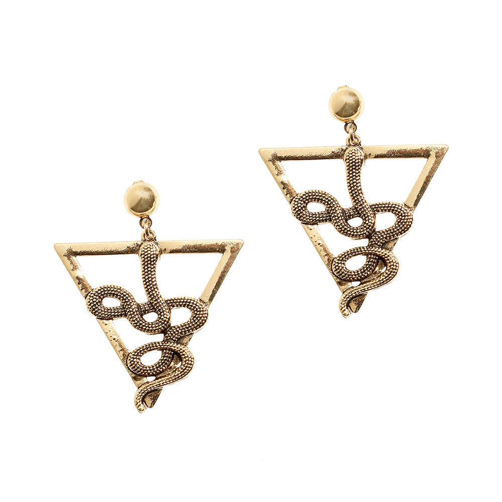 SOHI Women's Geometric Snake Drop Earrings