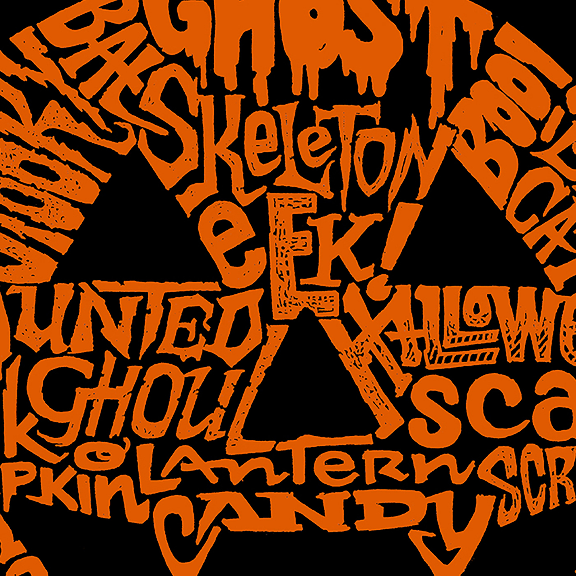 LA Pop Art Men's Pumpkin Word T-Shirt - Crew Neck, 100% Cotton