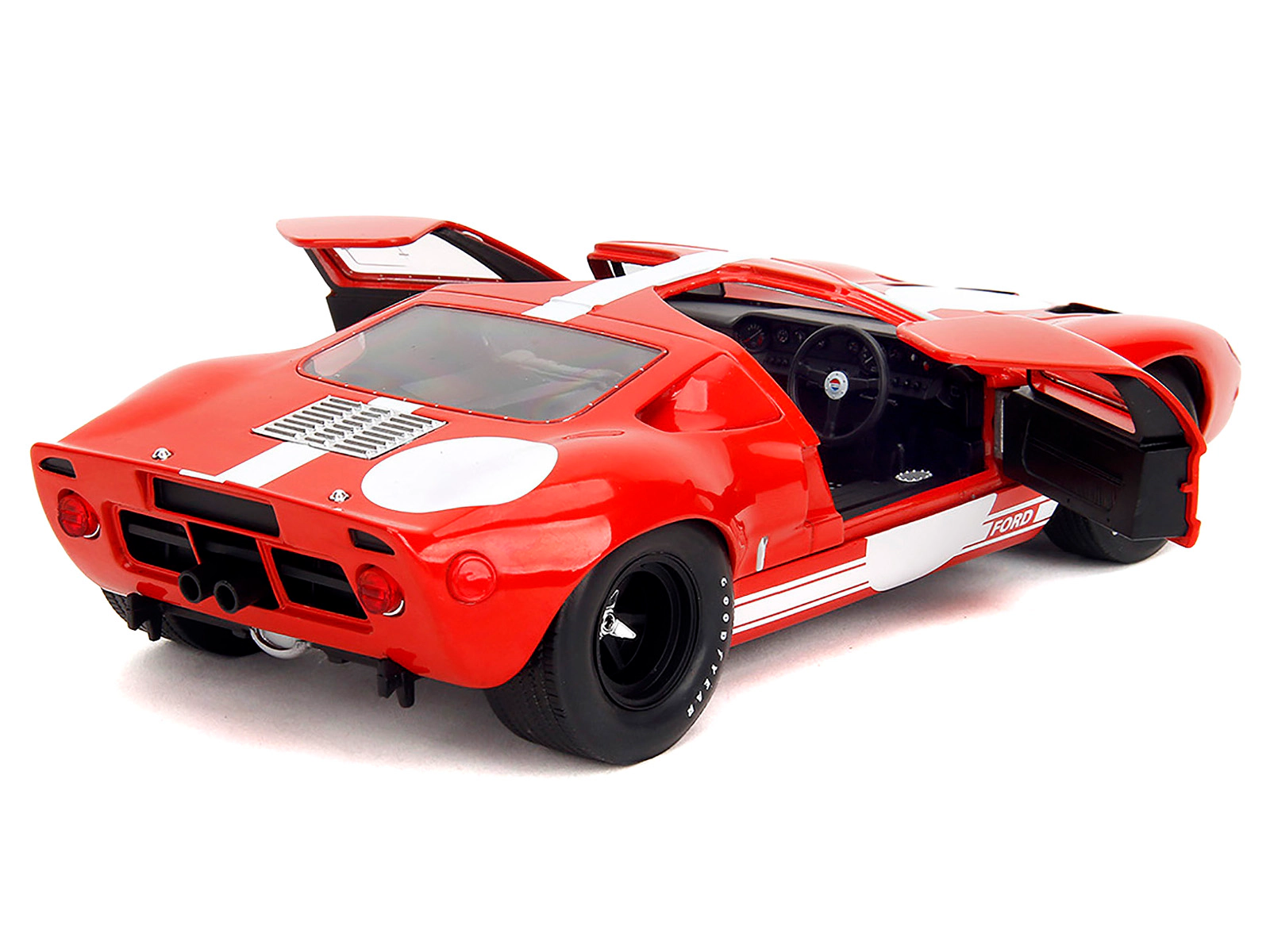 Jada Ford GT40 MK1 Red with White Stripes and Graphics "Pink Slips" Series 1/18 Diecast Model Car by Jada