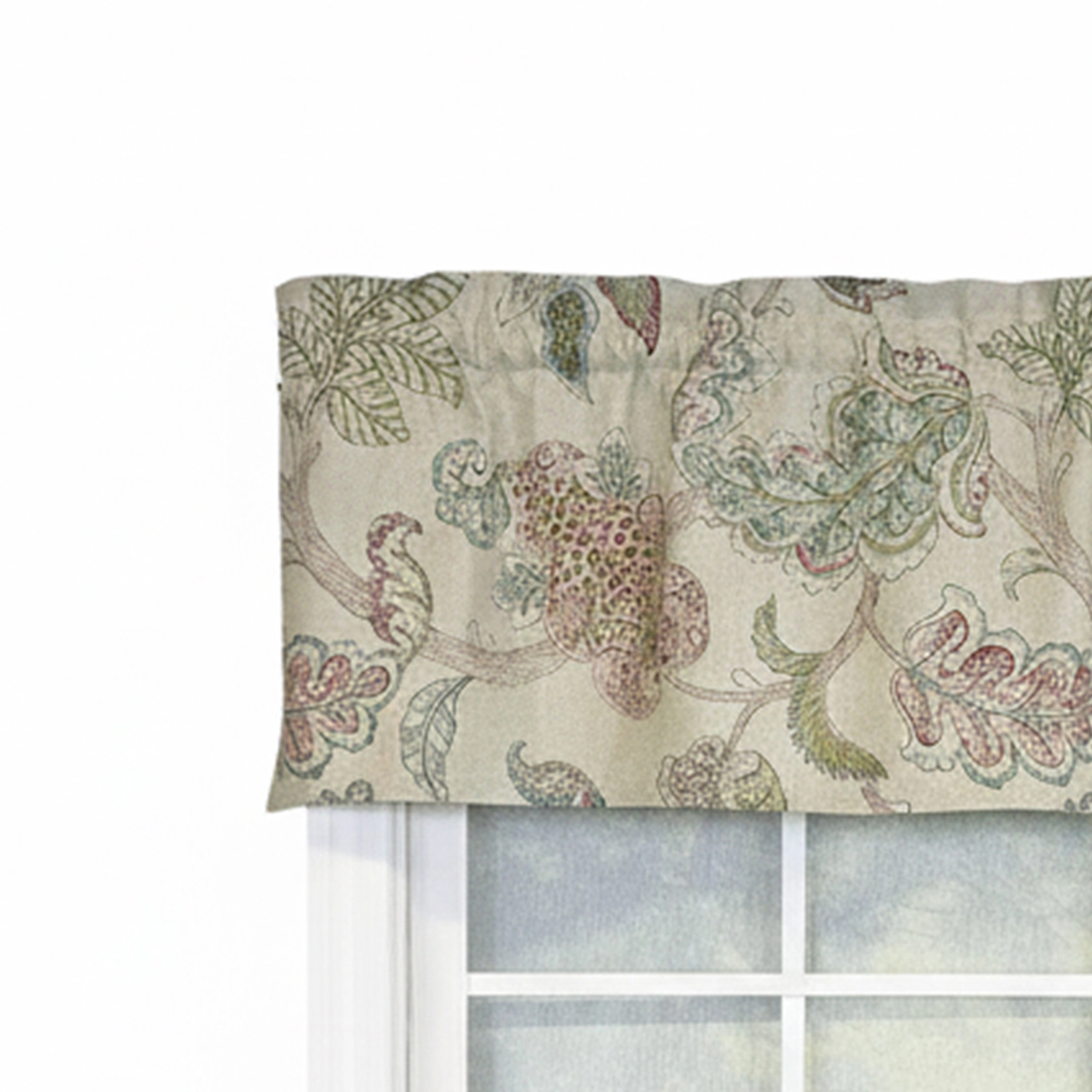 RLF Home 100% Cotton High Quality Tila Tailored Window Valance with 1.5" Rod Pocket 50" W X 12" L Gray