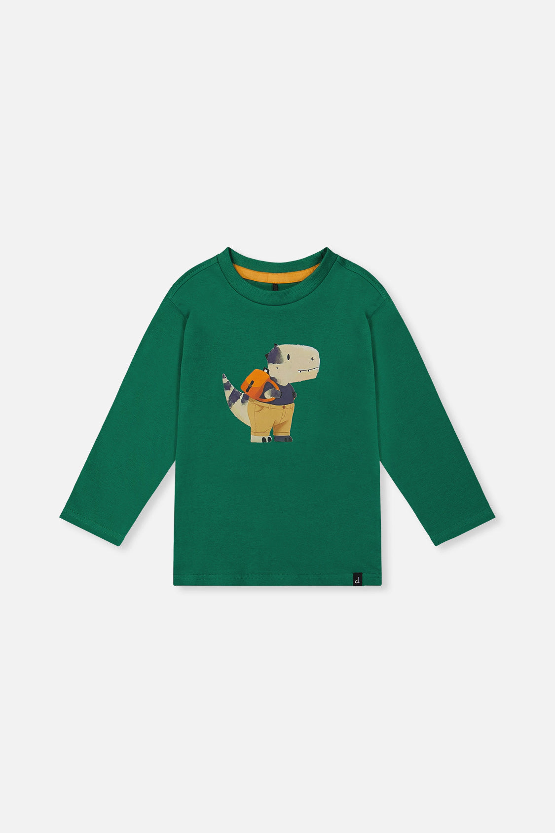 Deux par Boys Long Sleeve Organic Cotton Dino Appliqué T-Shirt