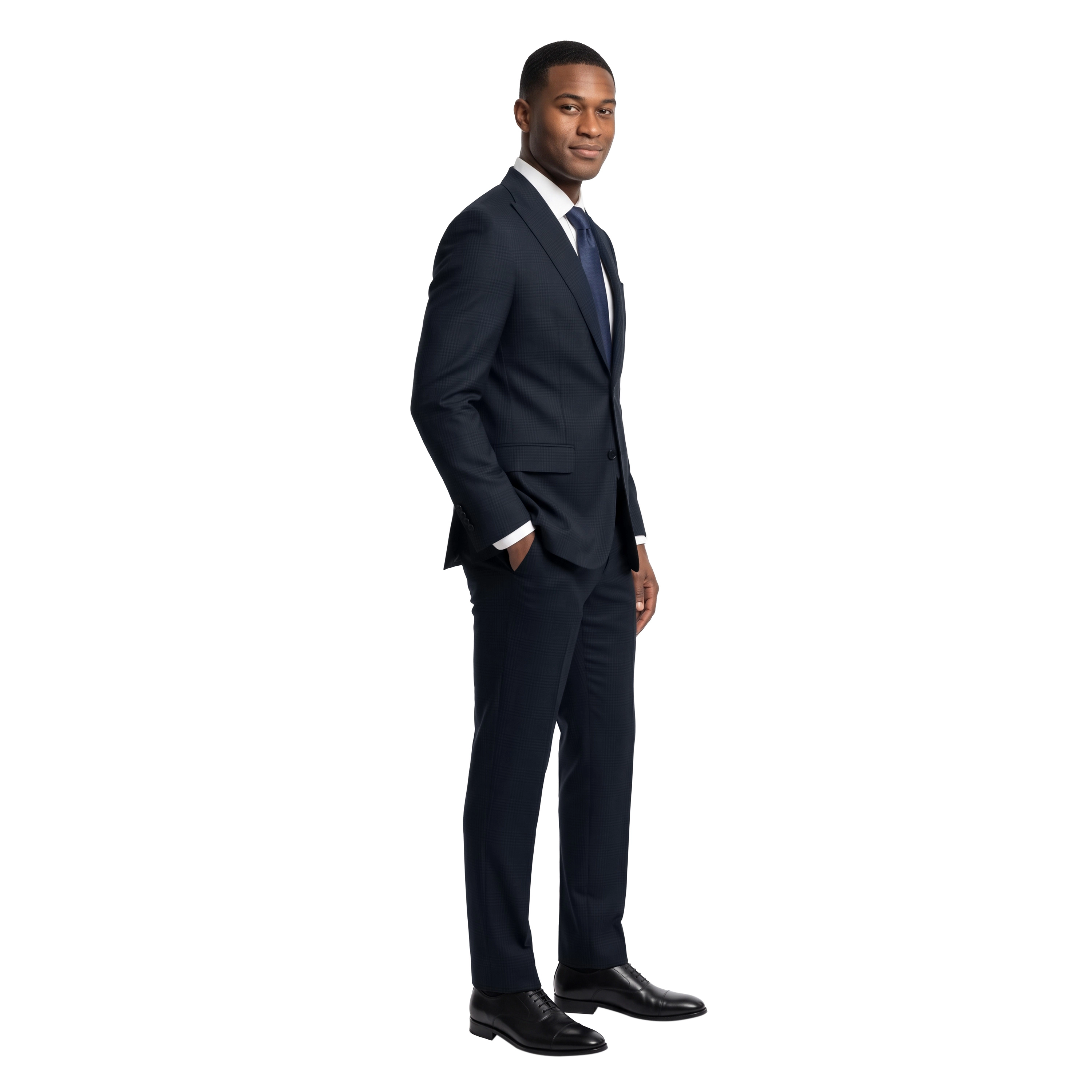 Tazzio Mens Slim Fit Tonal Gingham Glen Check 2 Piece Suit Set