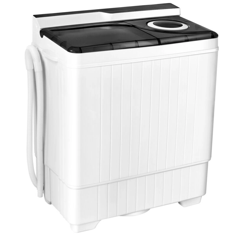 SUGIFT Gray Twin Tub Portable Washing Machine with 18-lb Washer and Drain Pump 26.5-in W 16.5-in D 31.5-in H