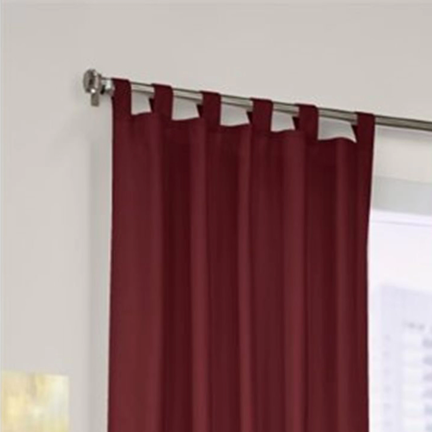 Commonwealth Thermalogic Prescott 2-Piece Fashionable and Functional Tab Top Panel - 80x63" - Burgundy