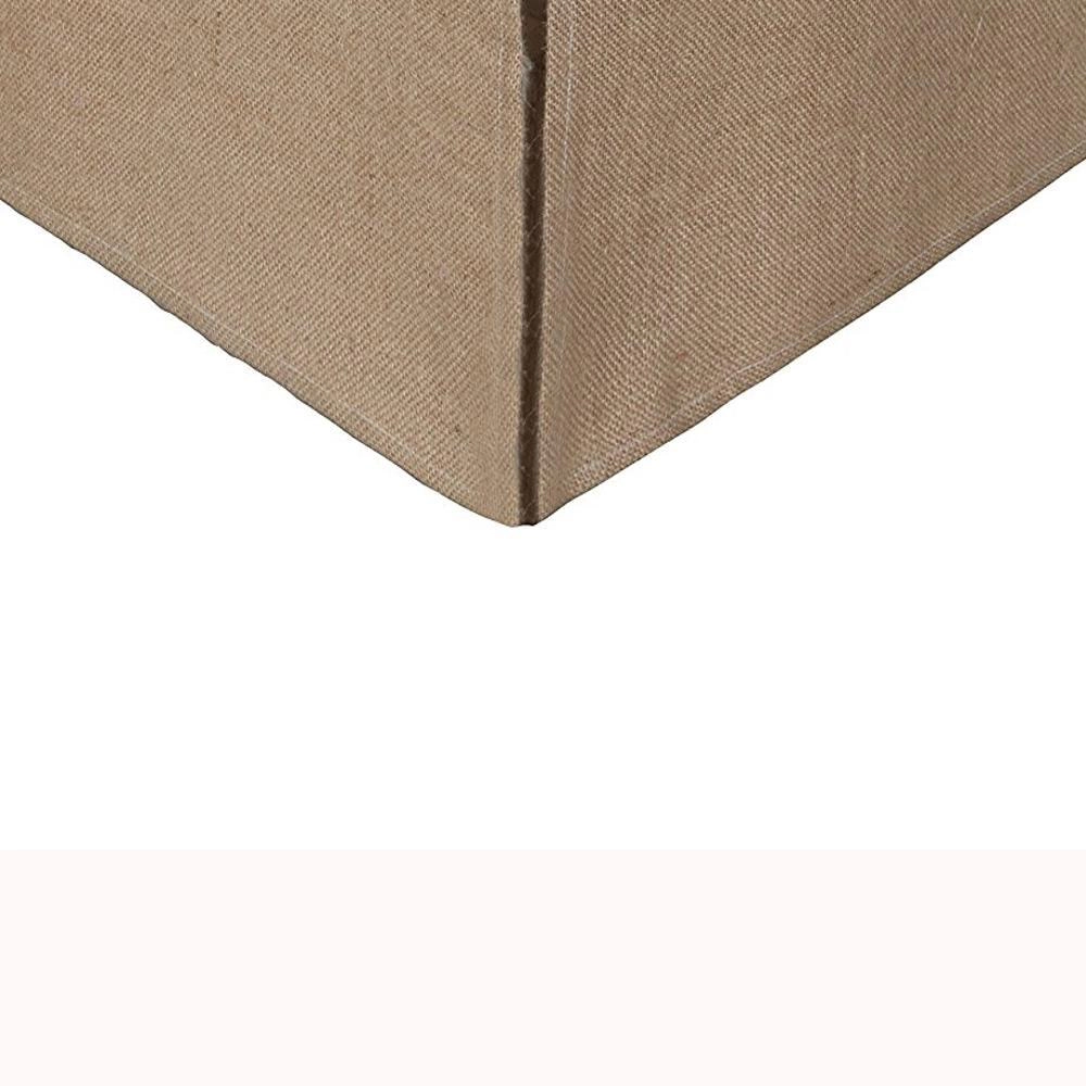 Greenland Home Fashion Burlap 100% Polyester Platform Bed Skirt Drop 15" - Queen 60x80", Natural