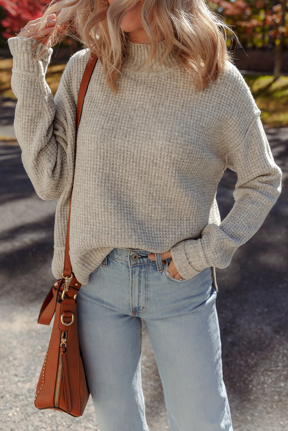 Threaded Pear Women's Isabella High Drop Shoulder Sweater