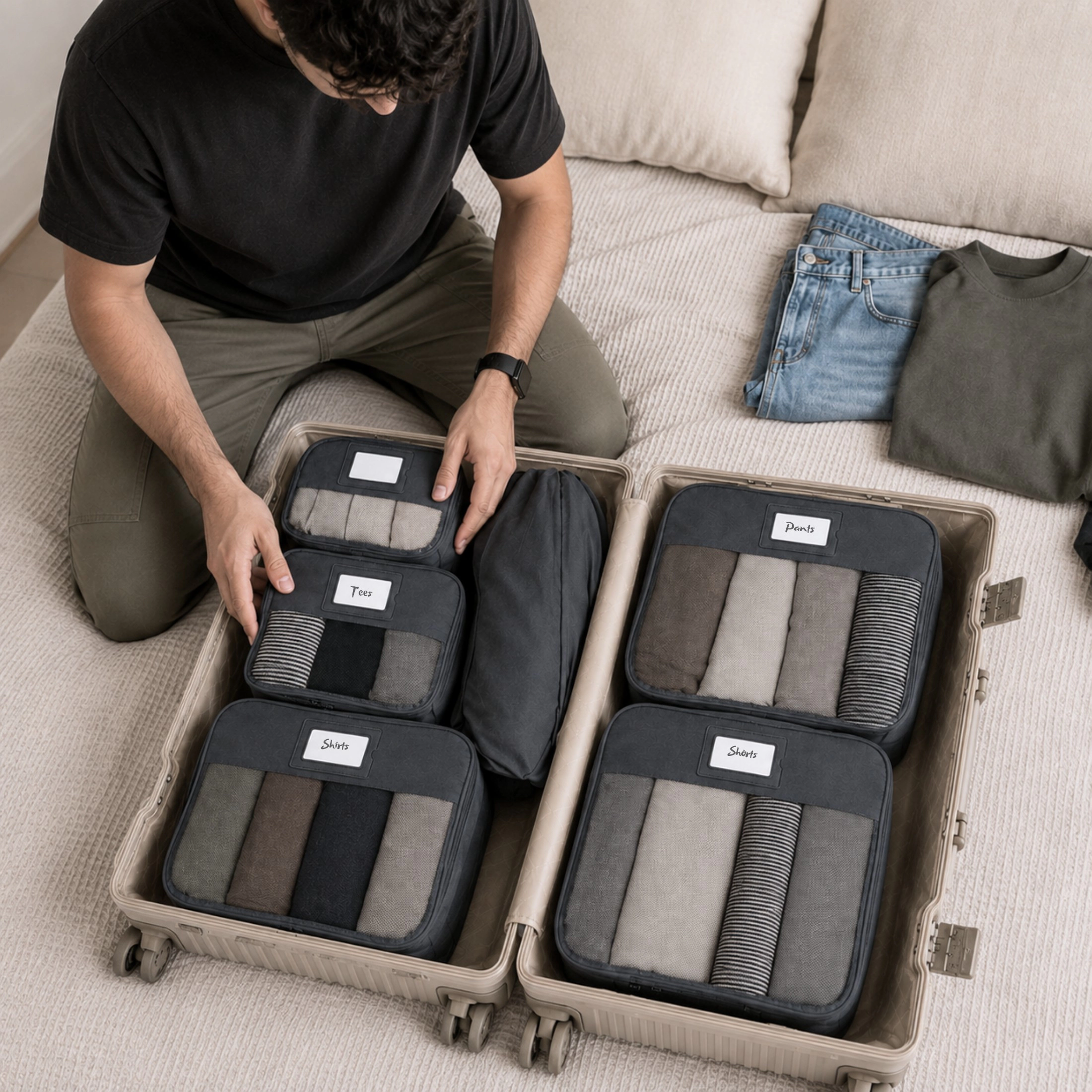 Hynes Eagle Unisex Structured Packing Cube Set