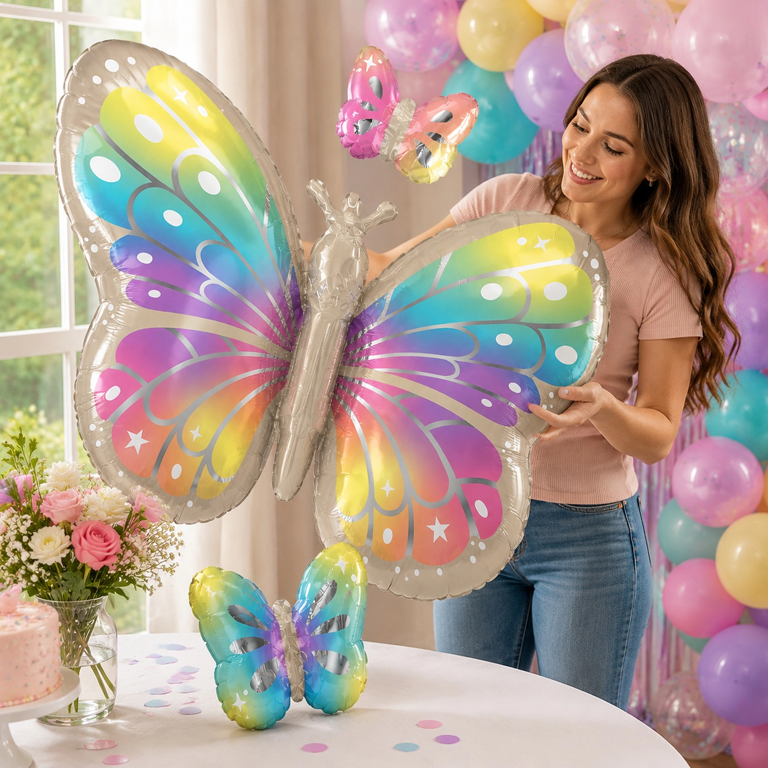 LoonBalloon 29 in Butterfly Foil Balloon 5-Pack