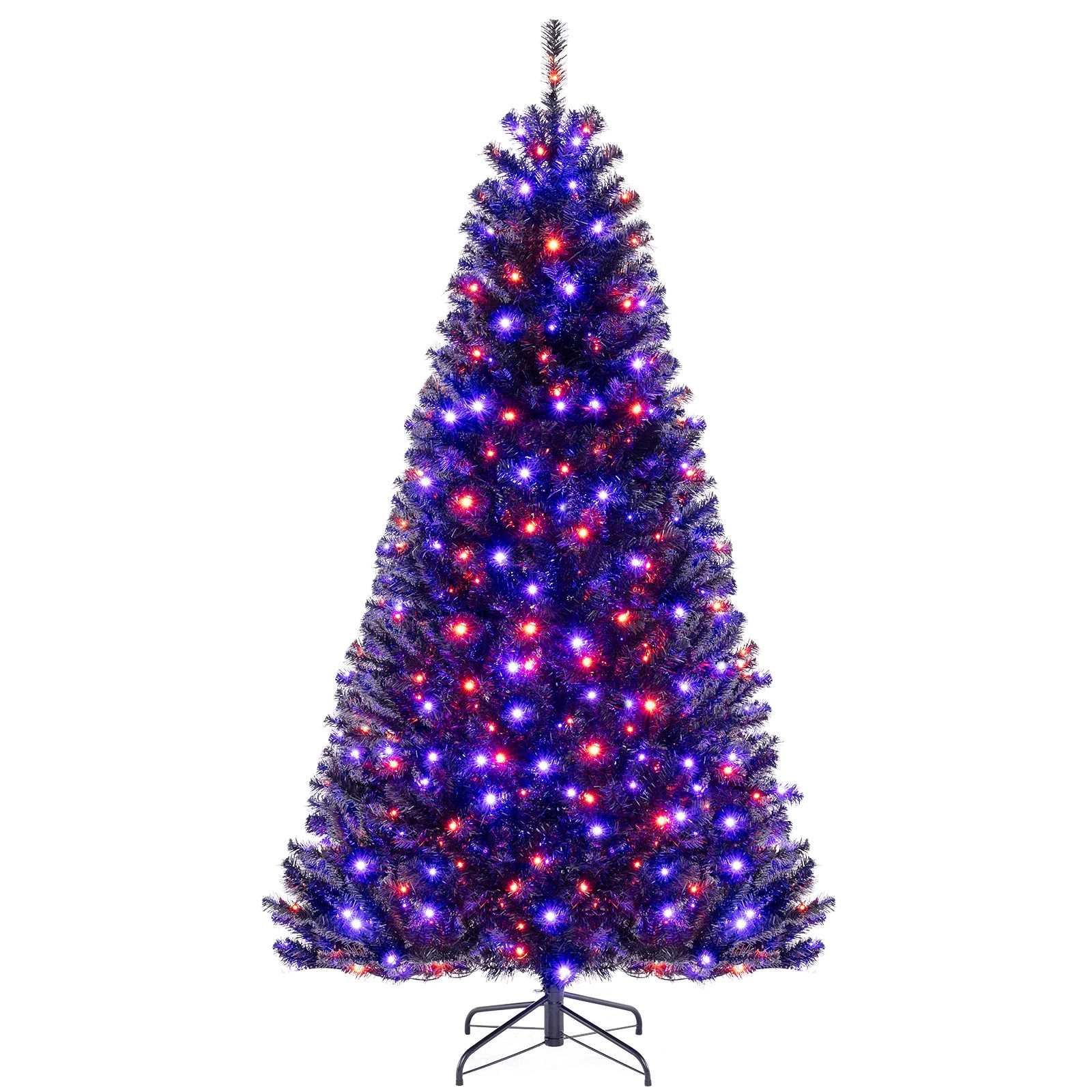 SlickBlue Black Halloween Tree with LED Lights and Spooky Sound Effects
