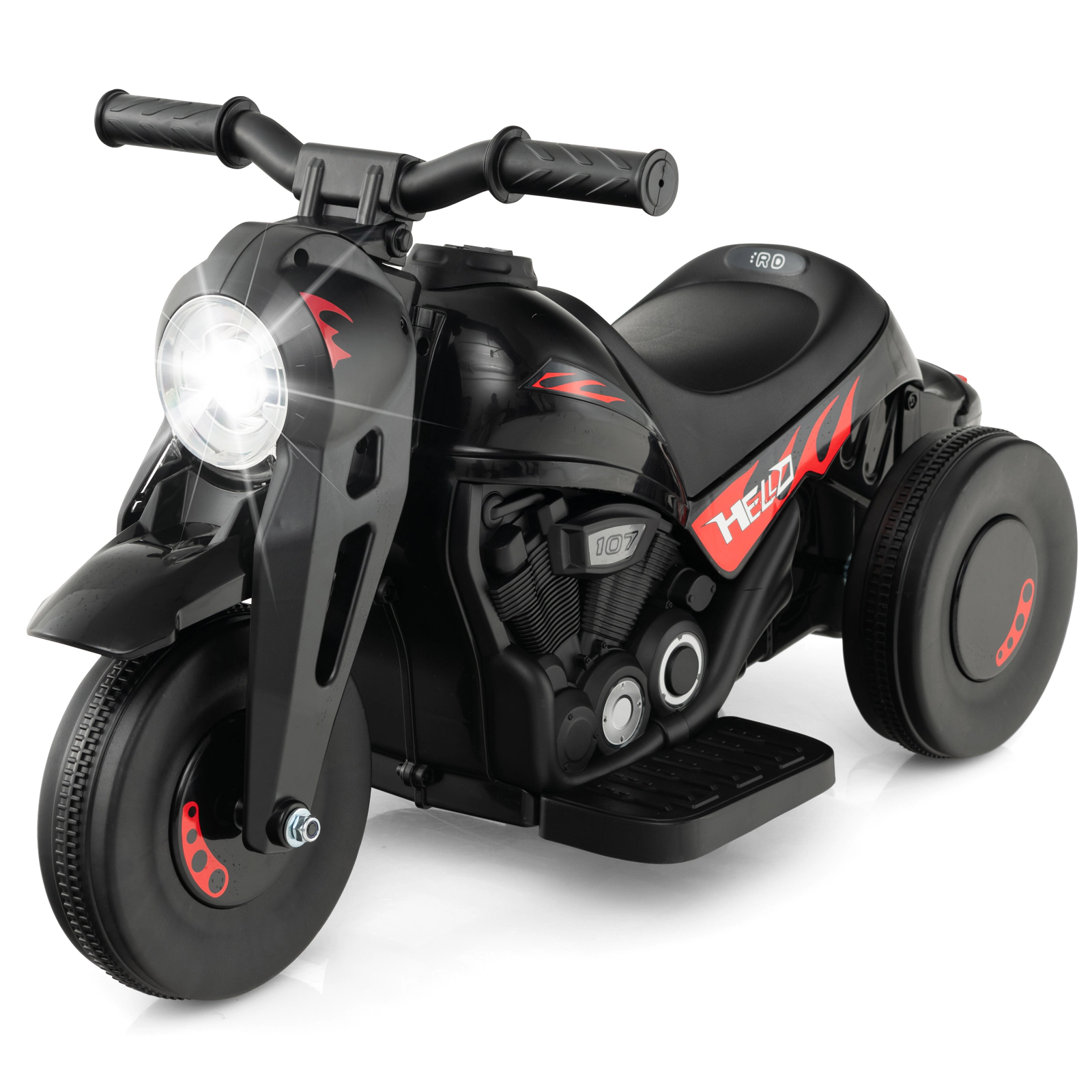SUGIFT 6V Kids Electric Ride-On Motorcycle with Bubble Maker and Music 66-lb Capacity 32-in Long Seat 11 x 6.5 in Black