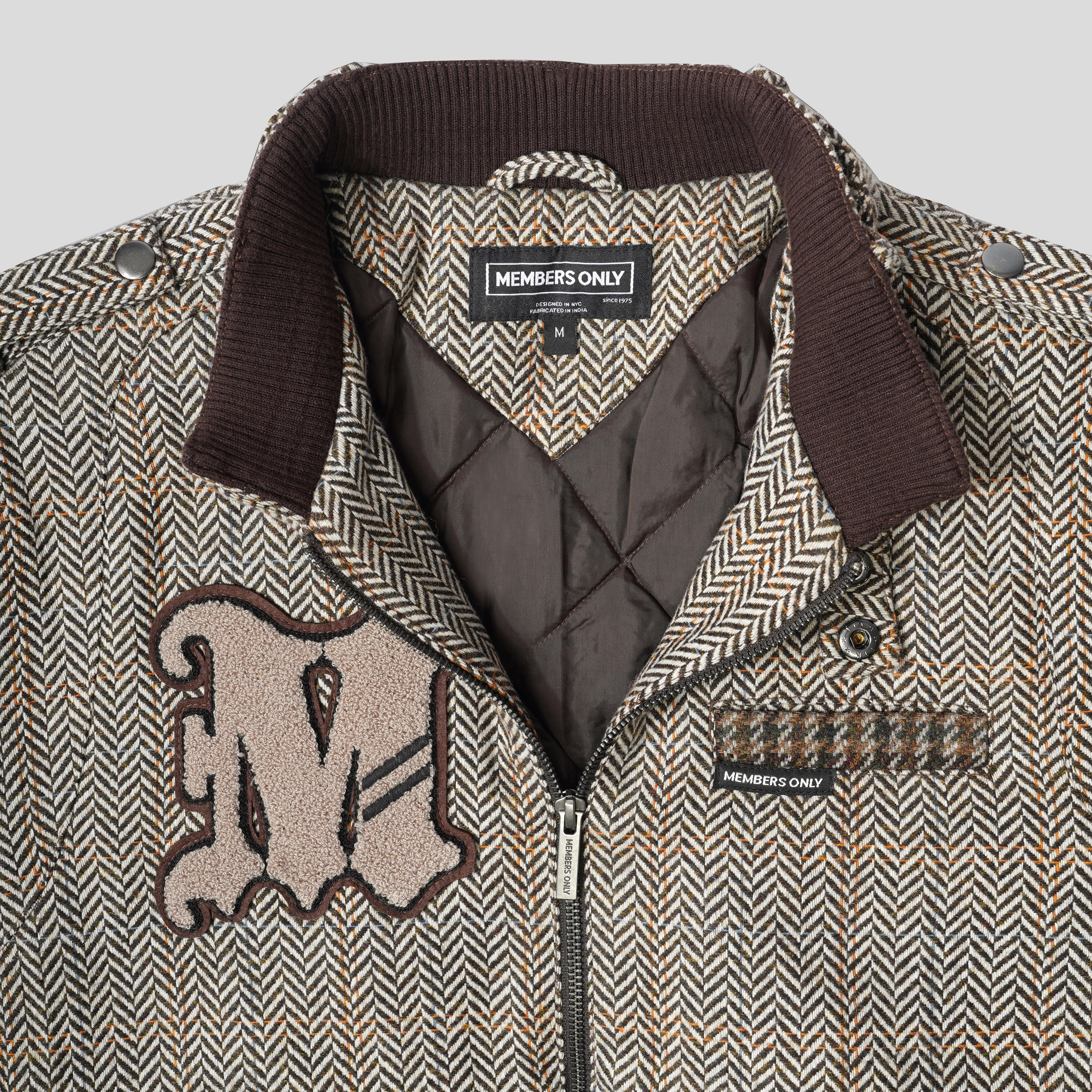 Members Only Men's Tweed Varsity Jacket