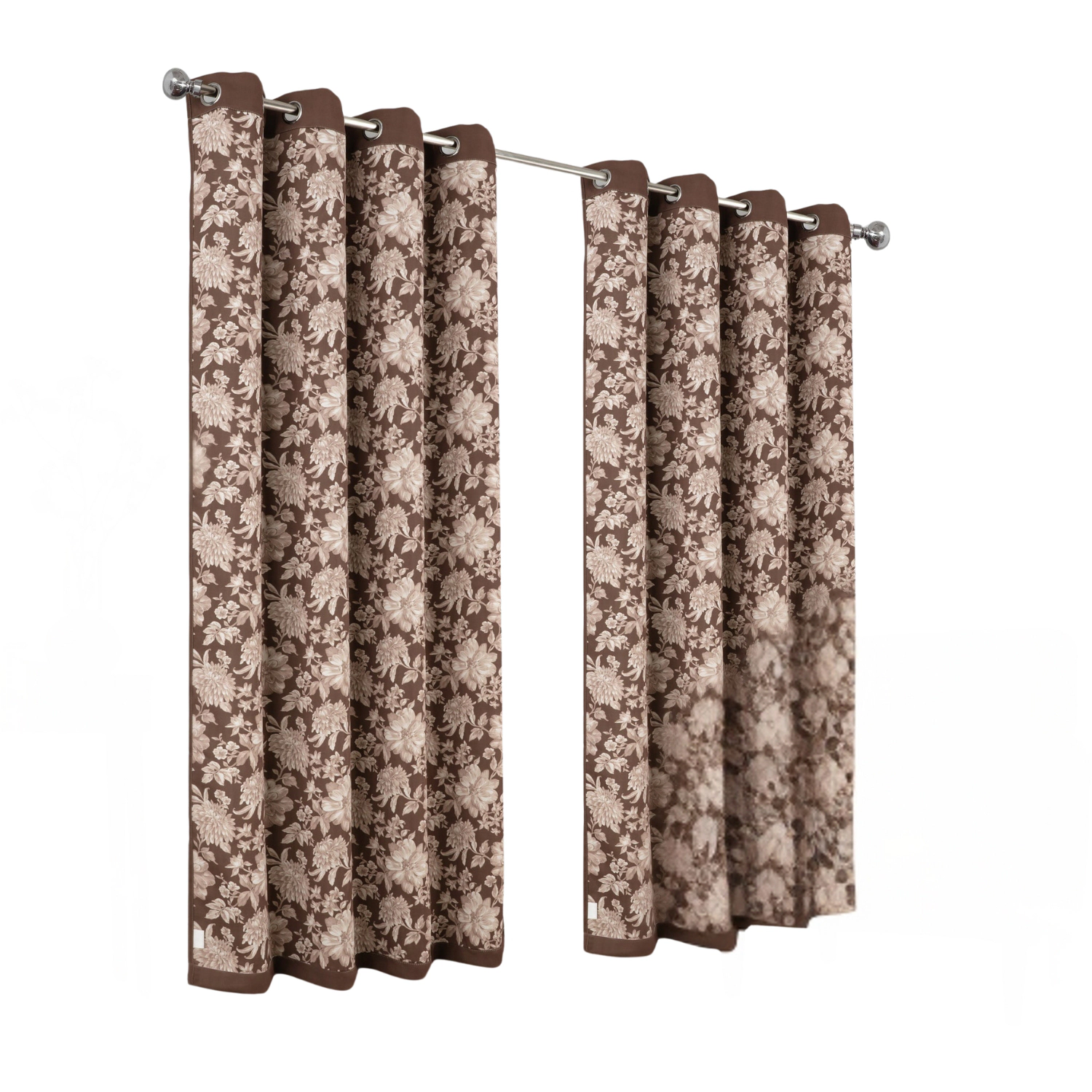 Olivia Gray 100% Polyester 190 GSM Eloise Reversible Blackout Grommet Curtain Panel 54" x 84" Mocha
