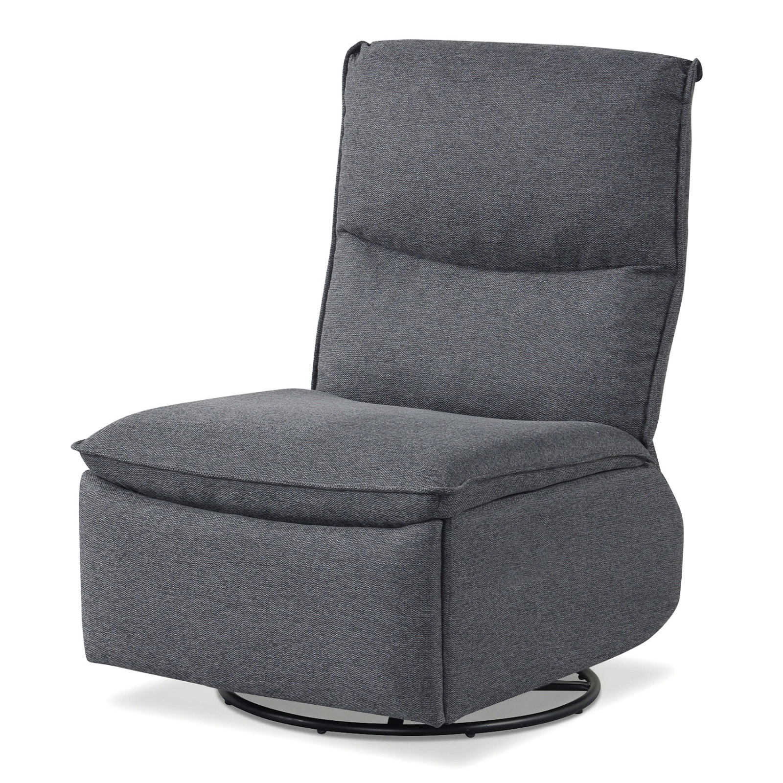 SUGIFT 360 Degree Swivel Rocking Recliner Chair Gray with Padded Footrest