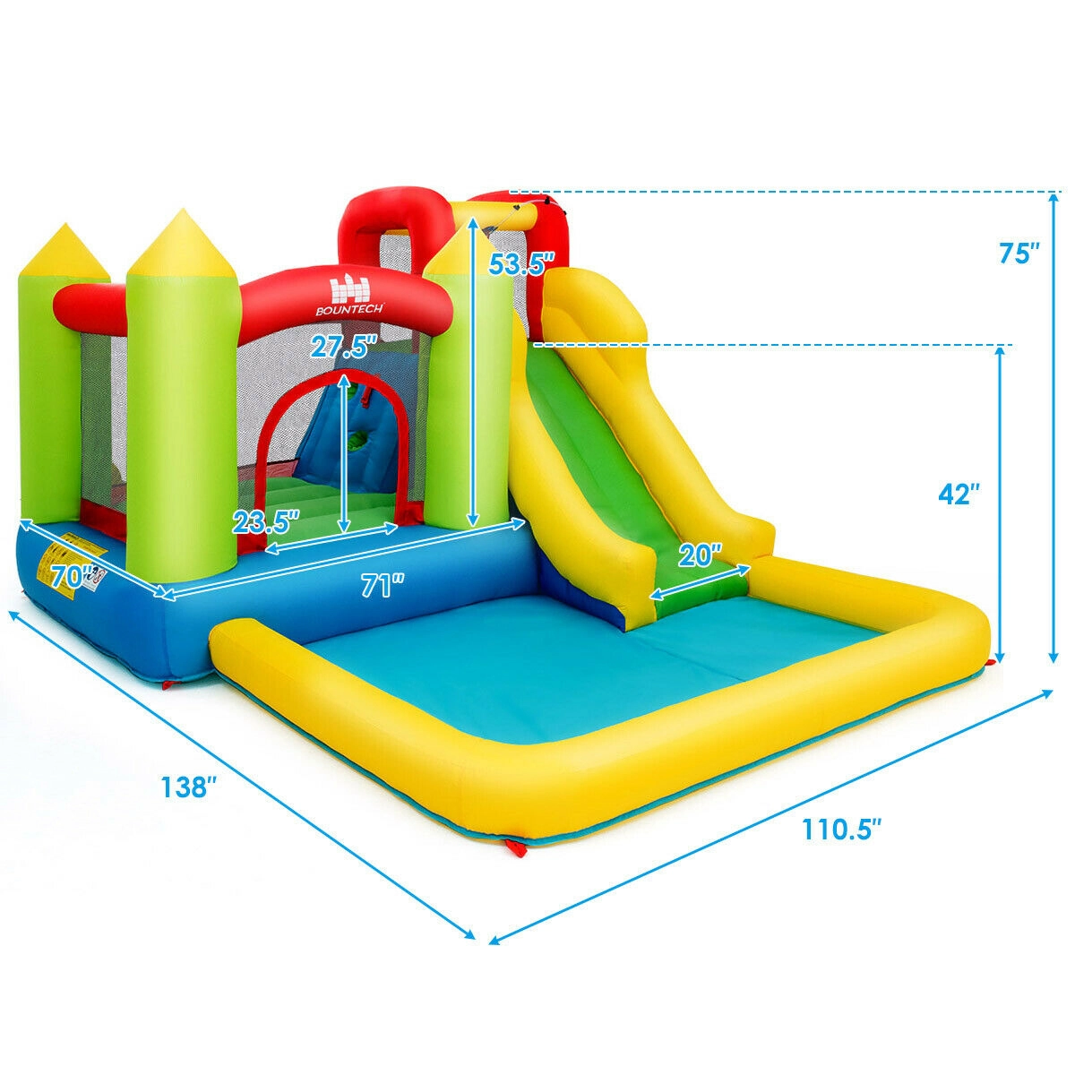 Hivvago Inflatable Bounce House Water Slide Jump Bouncer without Blower