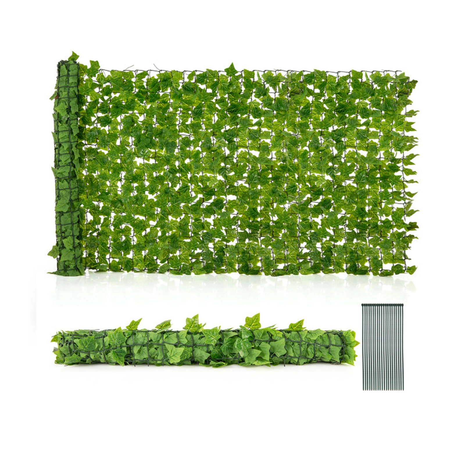 SUGIFT 120 x 40-in Light Green Artificial Ivy Privacy Fence Roll with Dense Faux Vine Leaf Cover