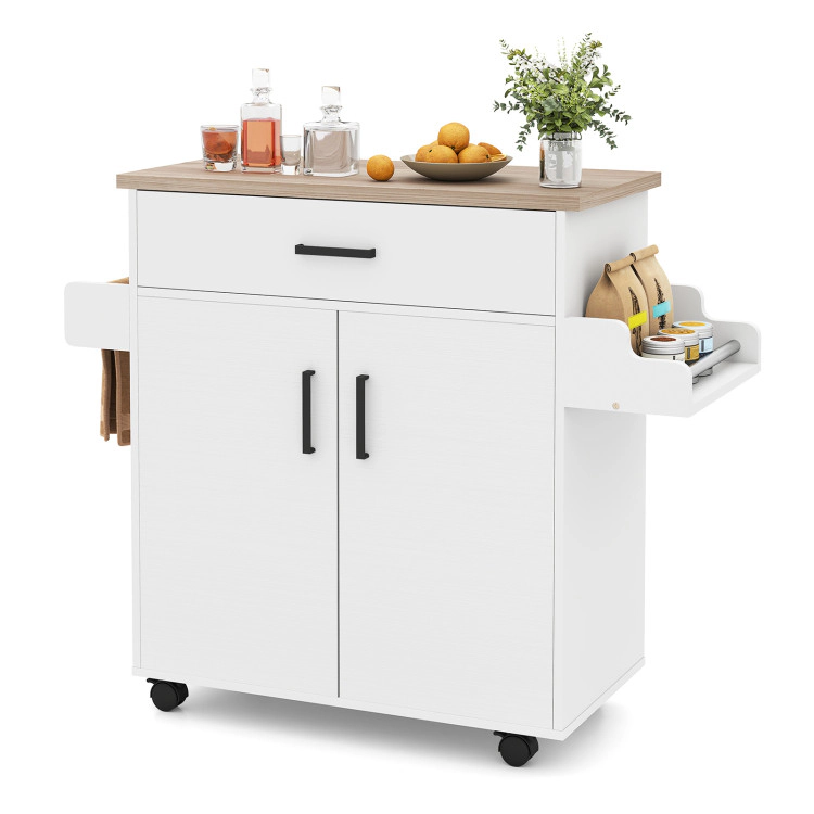 Hivvago Kitchen Island Cart Rolling Kitchen Storage Island with Drawer