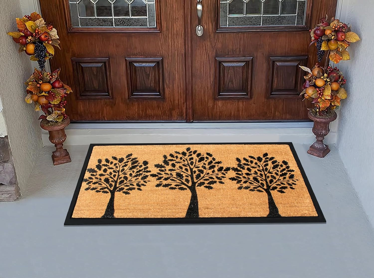 A1HC Door Mat 24x48 Inches Heavy Duty Non-Slip Durable Black Three Tree