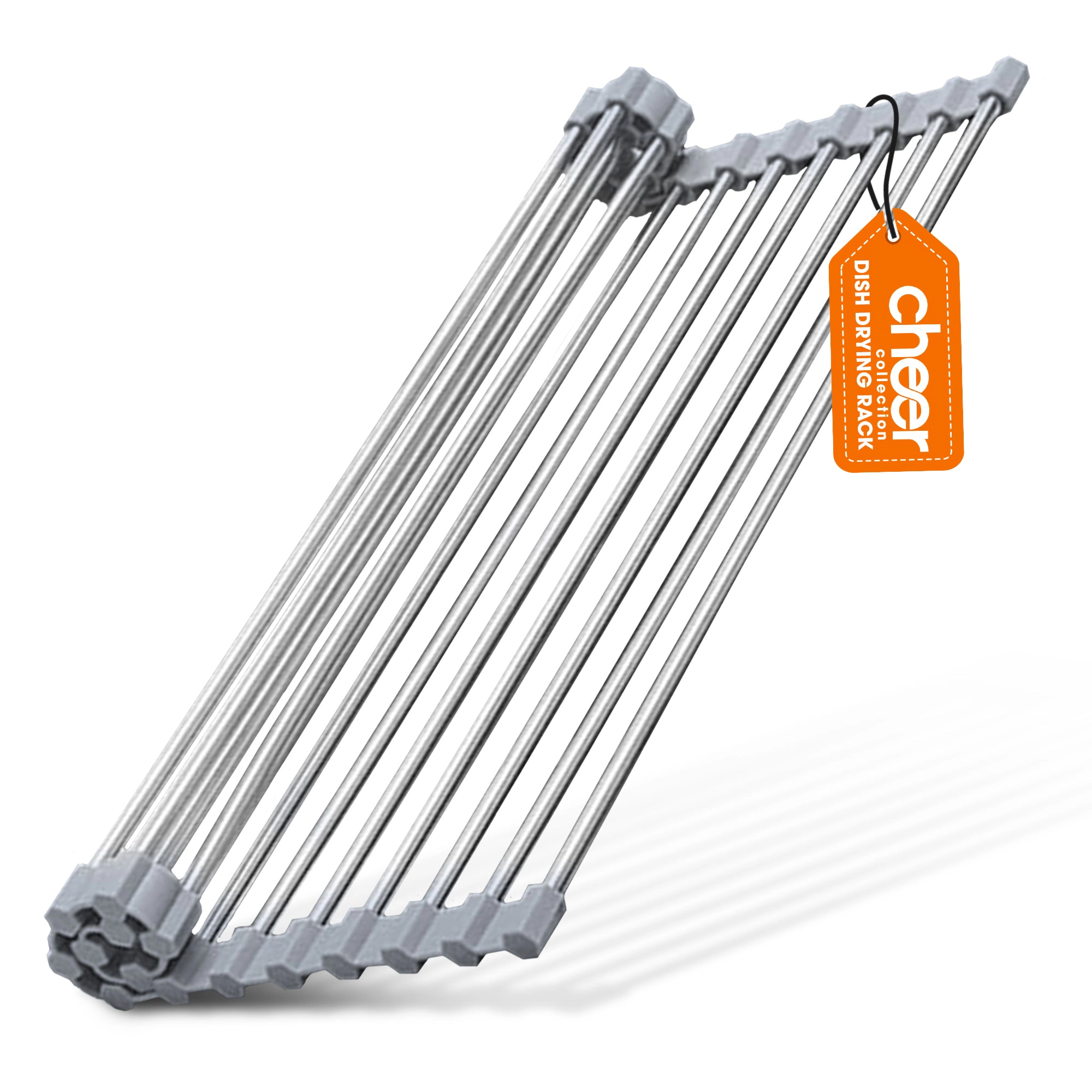 Cheer Collection Multipurpose Dish Drying Rack –  Non-Slip Stainless Steel