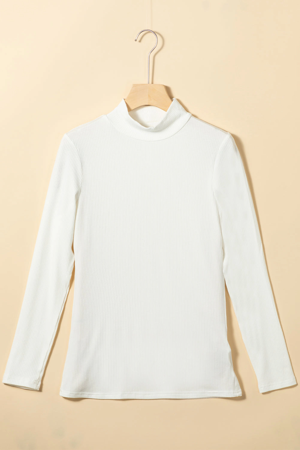Threaded Pear Women's Adelyn Ribbed Knit High Long Sleeve Top