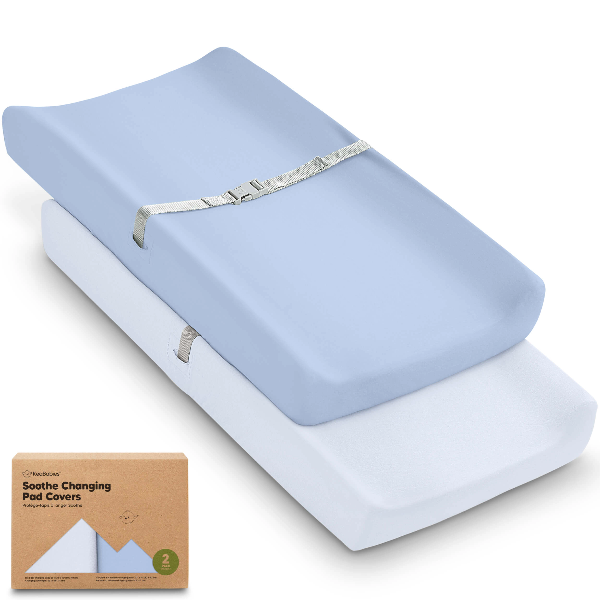 KeaBabies 2-Pack Soothe Changing Pad Covers