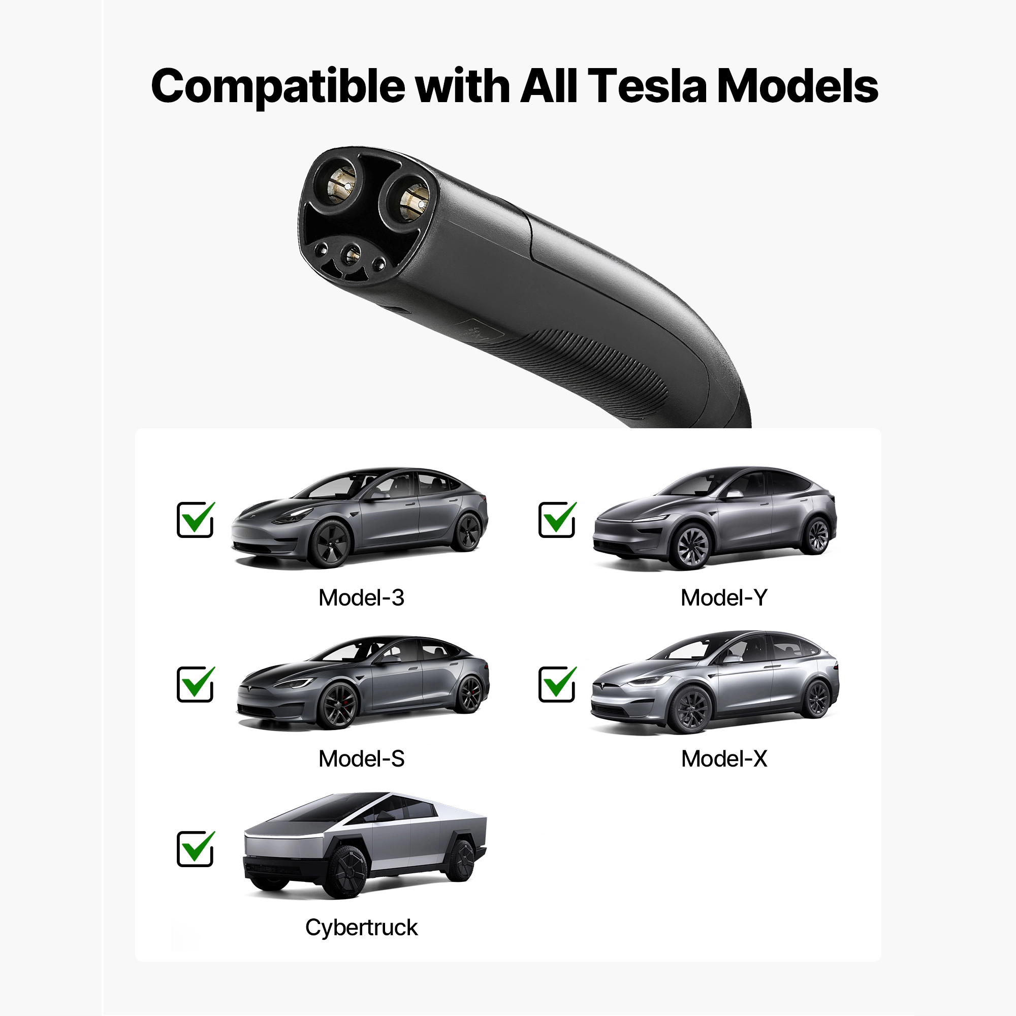 HONGGE Level 2 Tesla Charger Adjustable Current 240V Portable Home Electric Car EV Charger with 25 ft Charging Cable