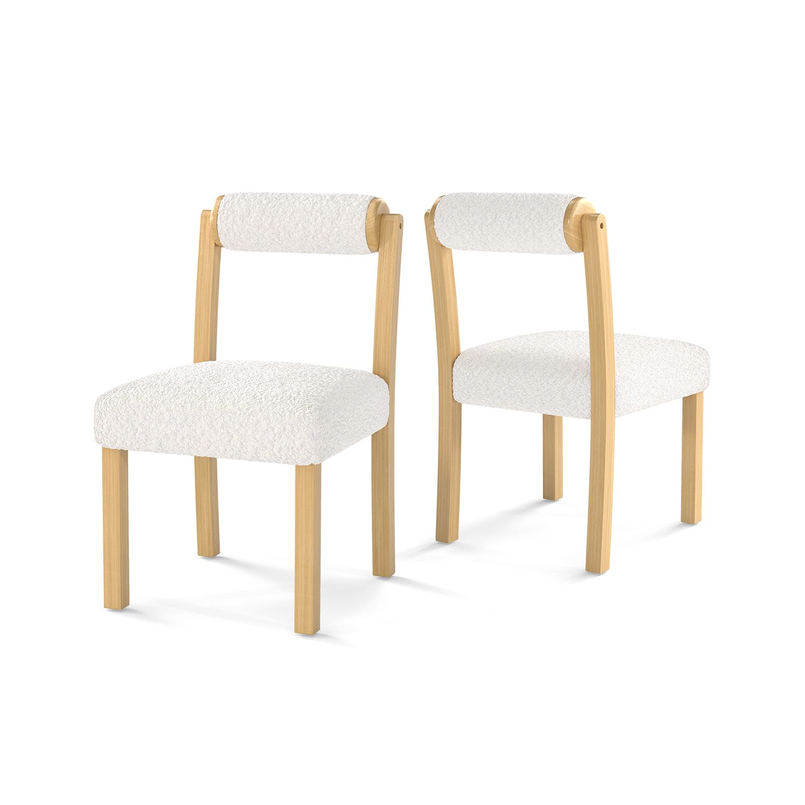 SlickBlue Modern Dining Chairs Set of 2, Faux Sherpa Cushioned Seats