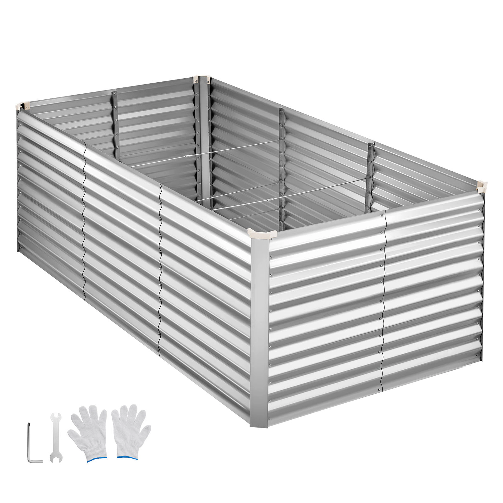 HONGGE Metal Raised Garden Bed Outdoor Galvanized Planter Garden Box Open Bottom Design Large Planter Raised Bed for