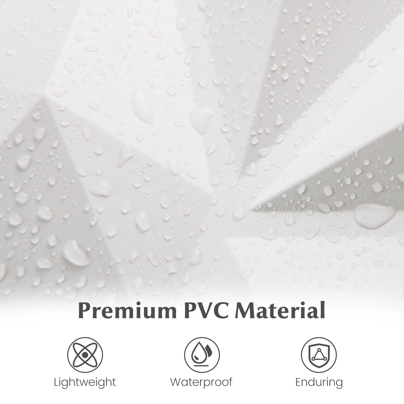 SUGIFT 100-Pack Diamond Pattern Waterproof PVC 3D Wall Panels 12-in x 12-in x 1-in 100 sq ft Coverage 16-lb White