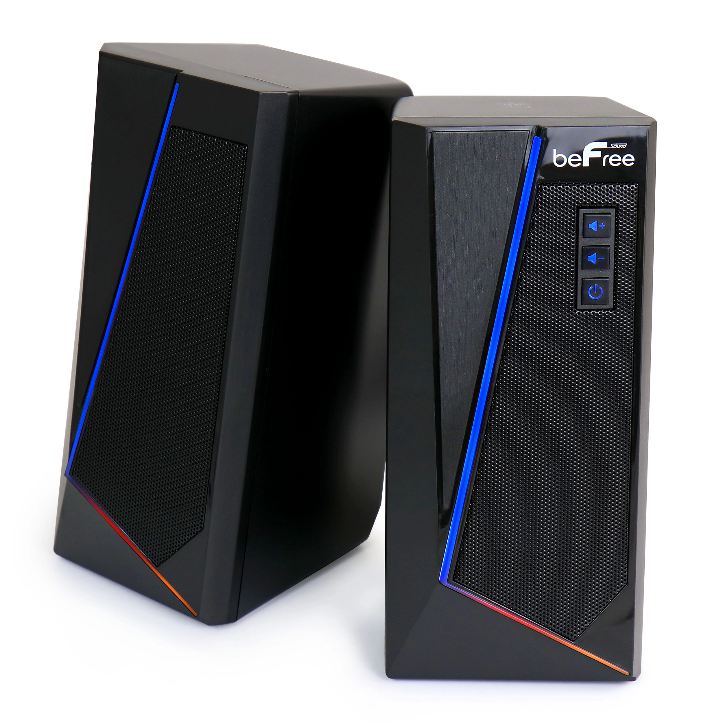 beFree Sound 2.0 Computer Gaming Speakers with LED RGB Lights