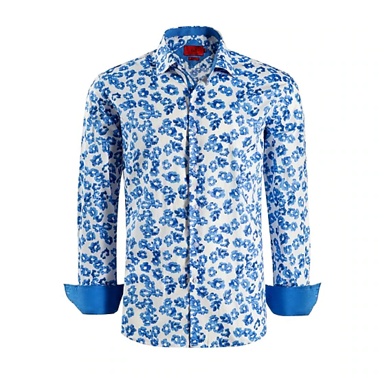 Elie Balleh Slim Fit Mens Floral Sport Button-Down Shirt