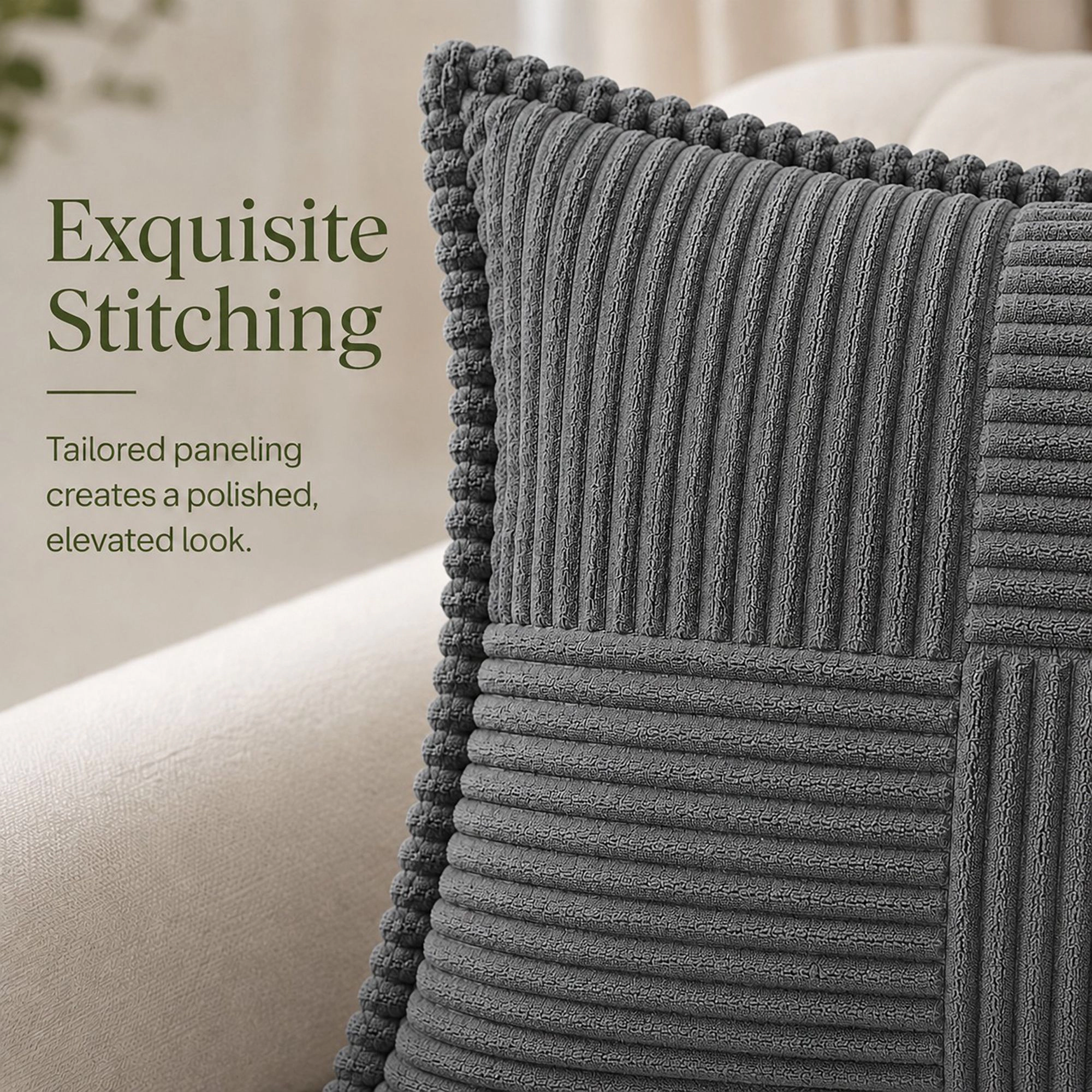 Alilang Unisex Soft Corduroy Decorative Throw Pillow Cover Geometric Accent Cushion for Sofa Bed