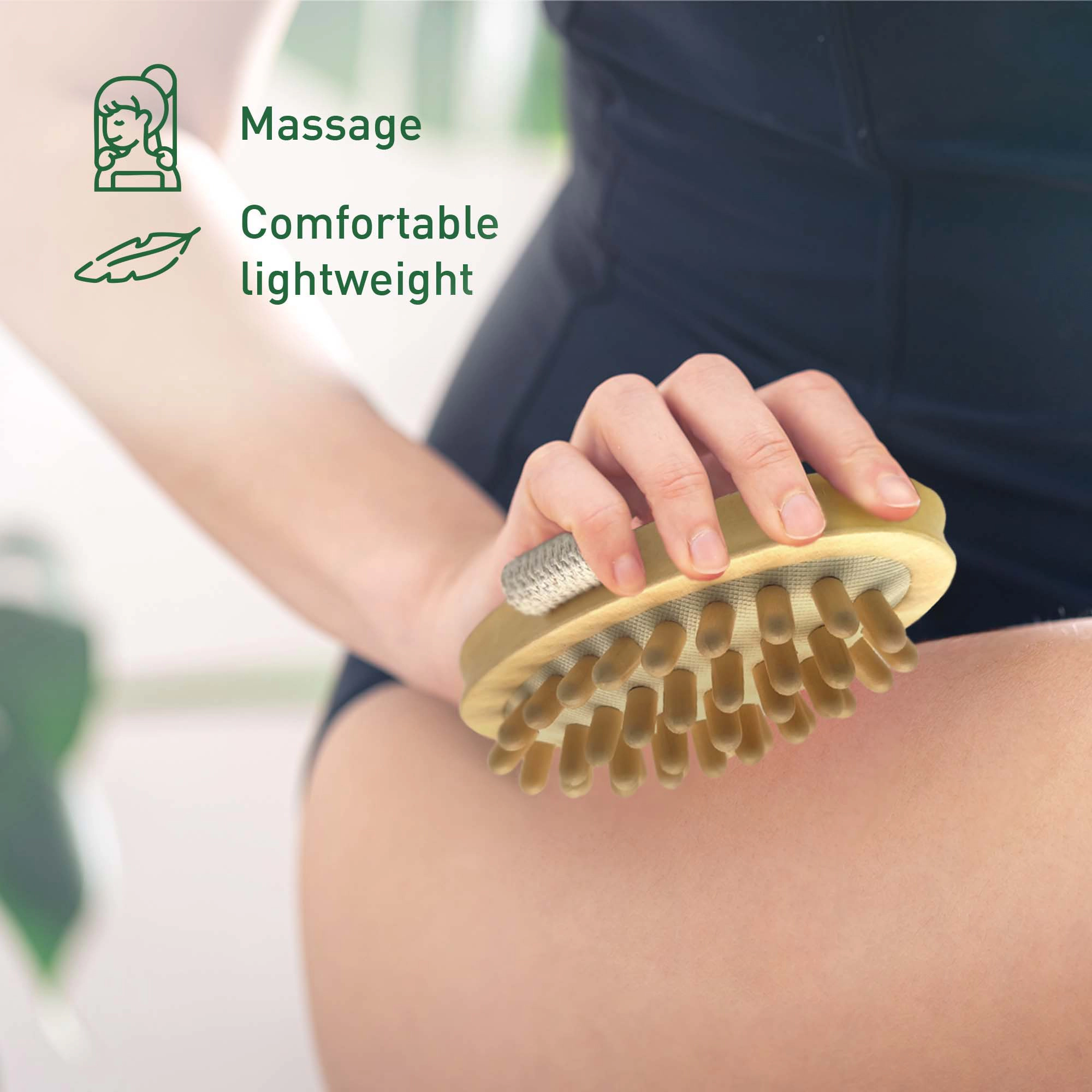 Pursonic Unisex Exfoliating Bath & Body Care Brush Set with Foot Scrubber, Body Brushes & Wooden Massager