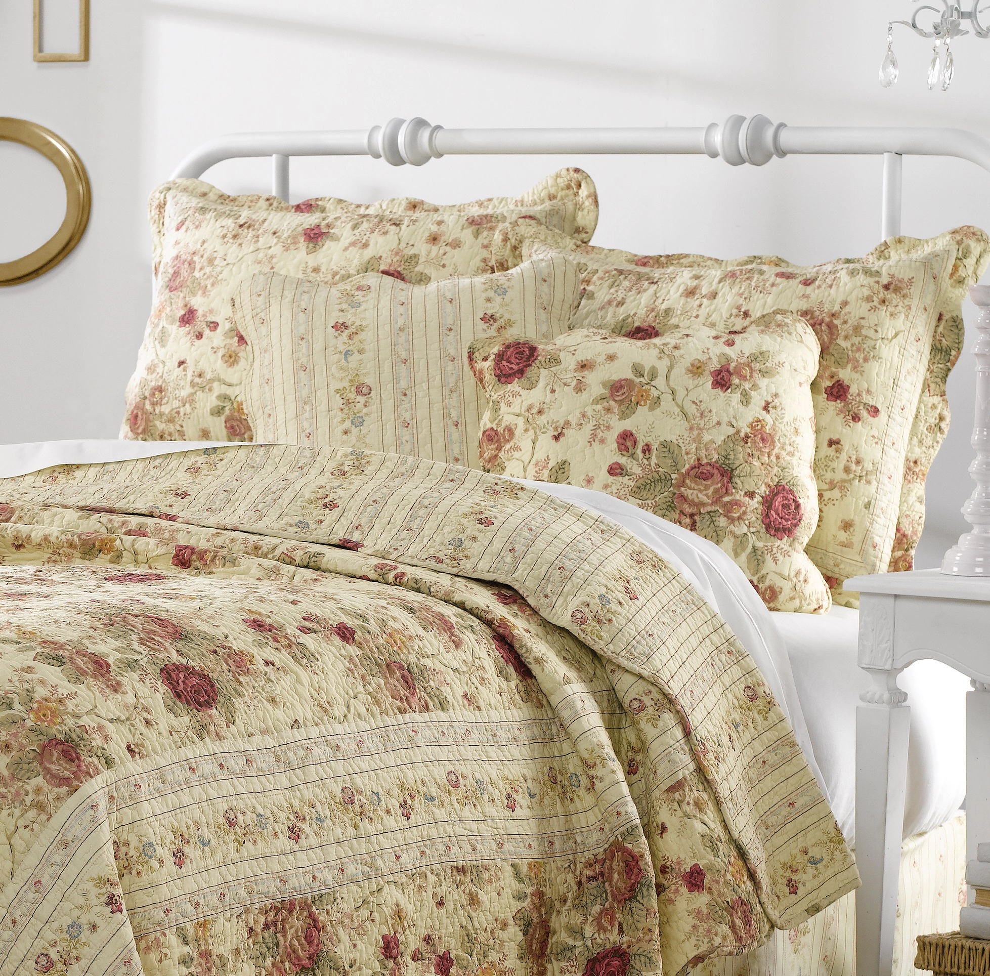 Greenland Home Fashion Antique Quilt And Pillow Sham Set 3 Piece