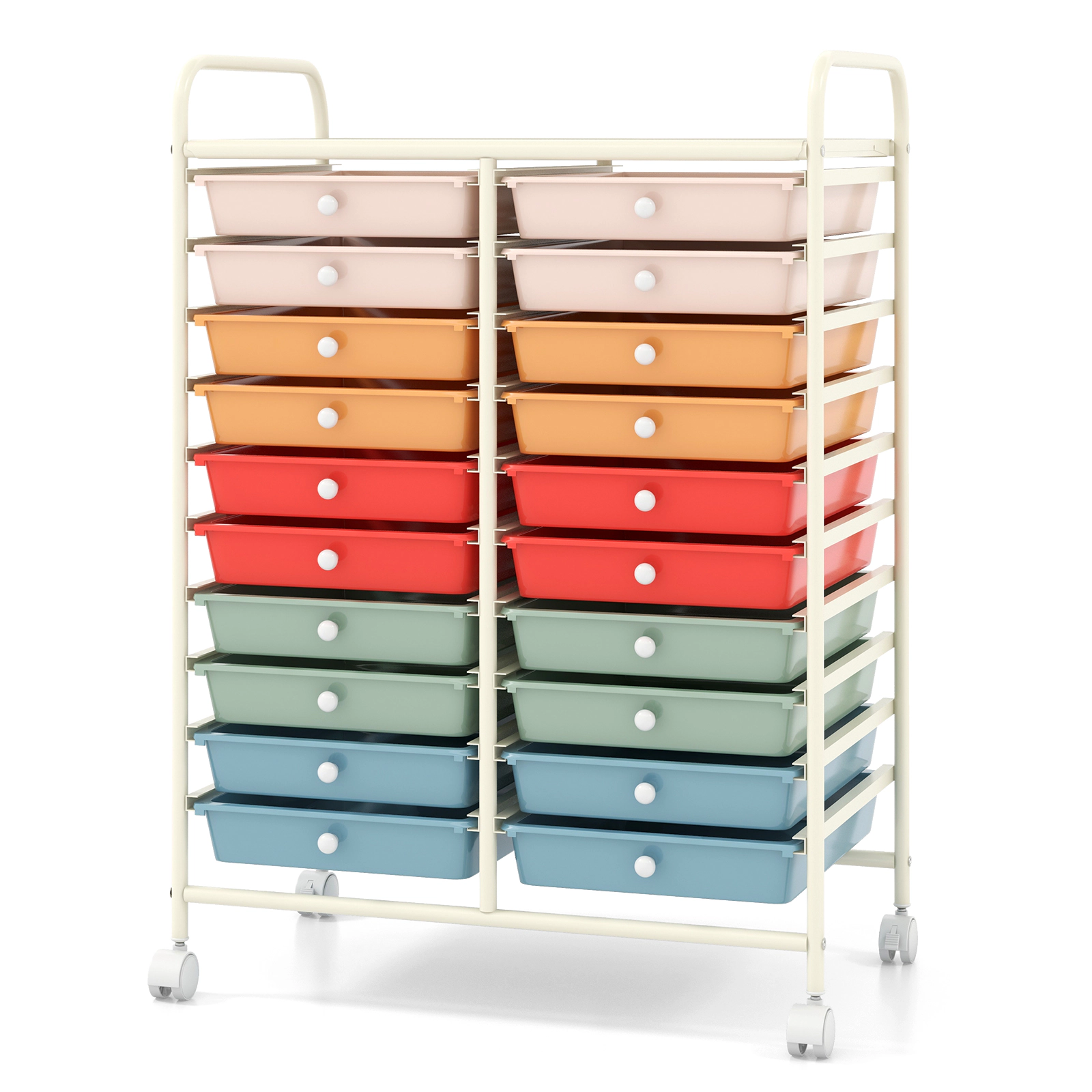 SUGIFT 20-Drawer Rolling Storage Cart with Removable Drawers Steel Frame Top Shelf and Lockable Wheels