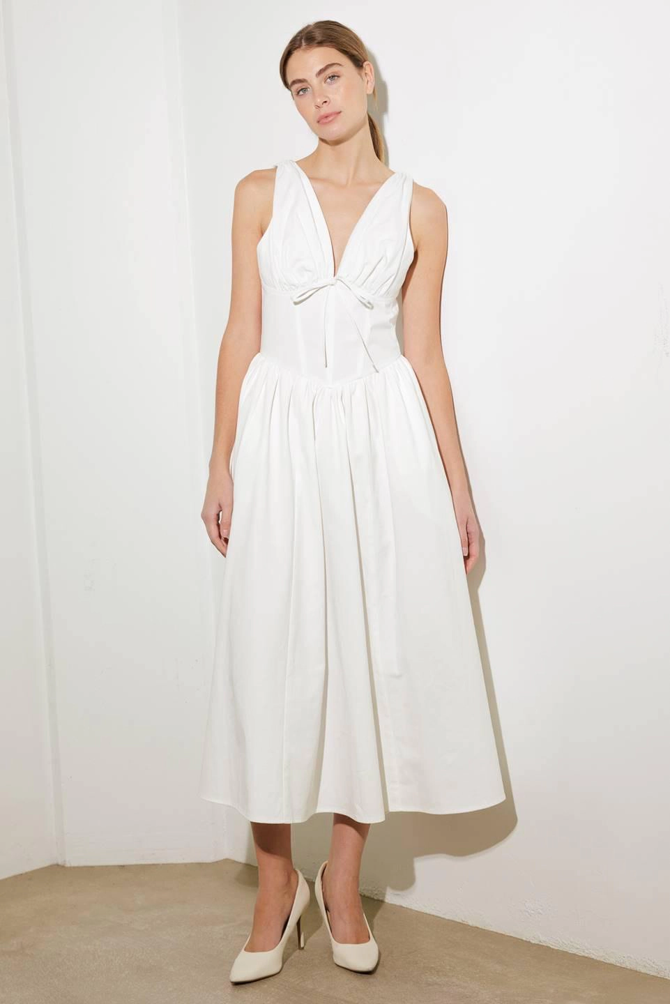 TRUEDAMES Women Fanciful Escapes Woven Midi Dress