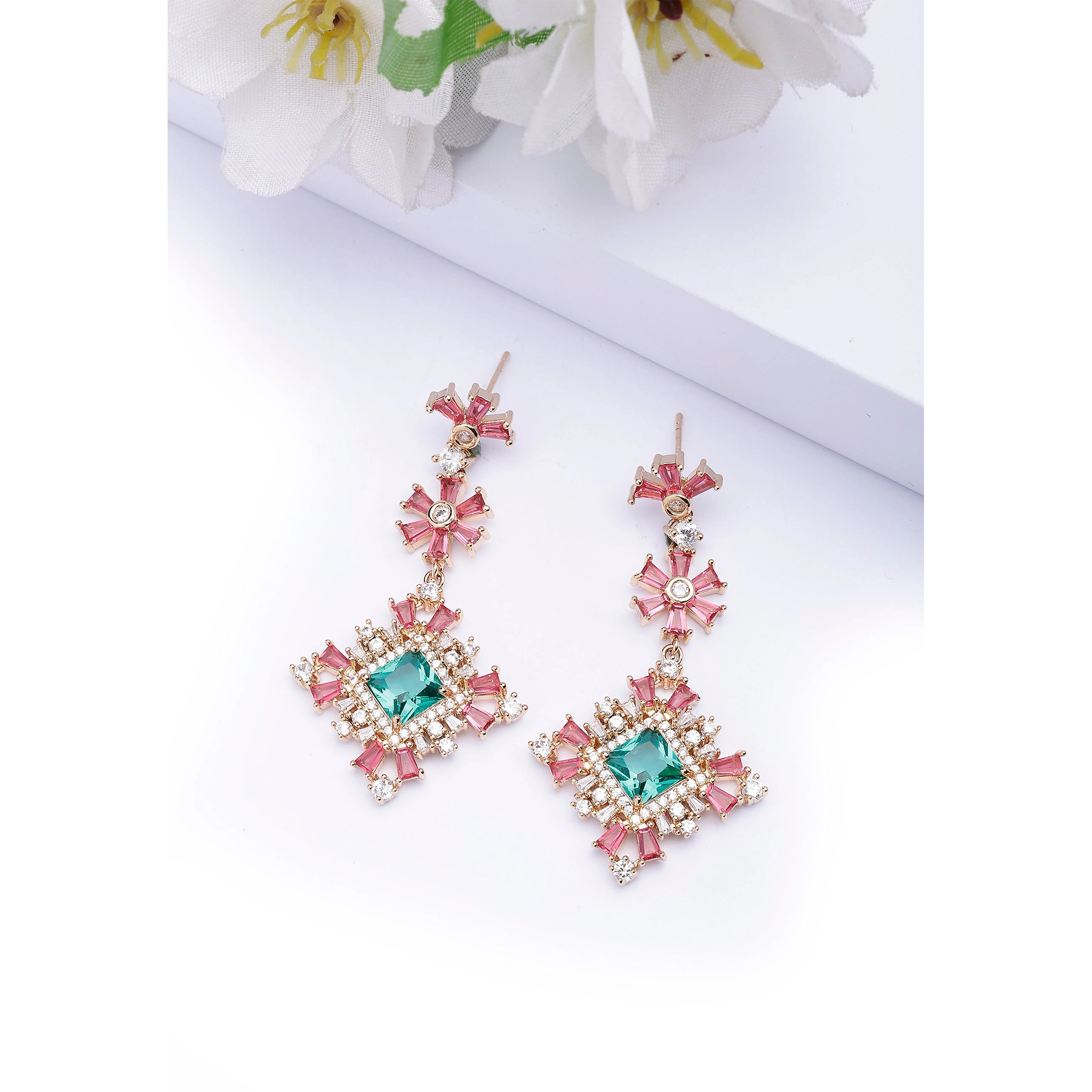 AGP PARIS Womens Daisy Drop Earrings