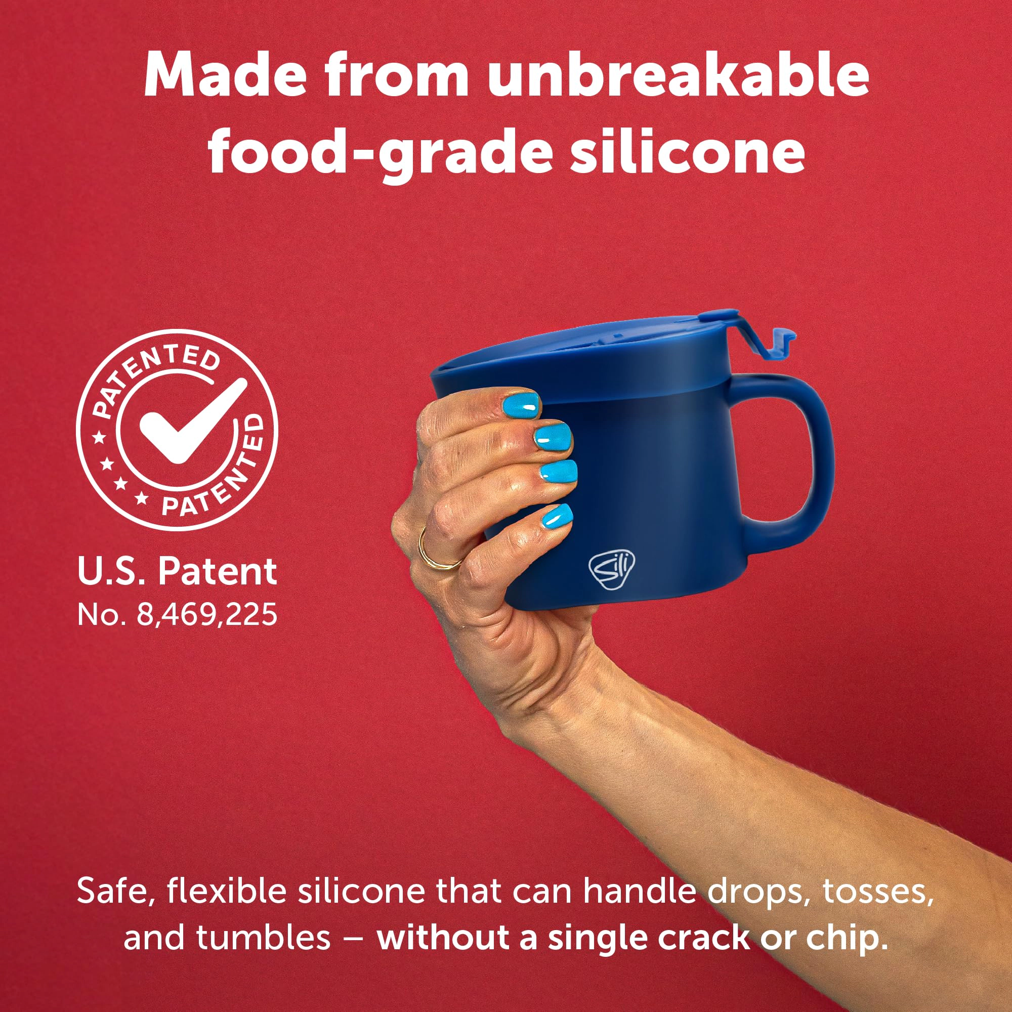 Silipint Silicone 16 oz Coffee Mug With Flip Lid