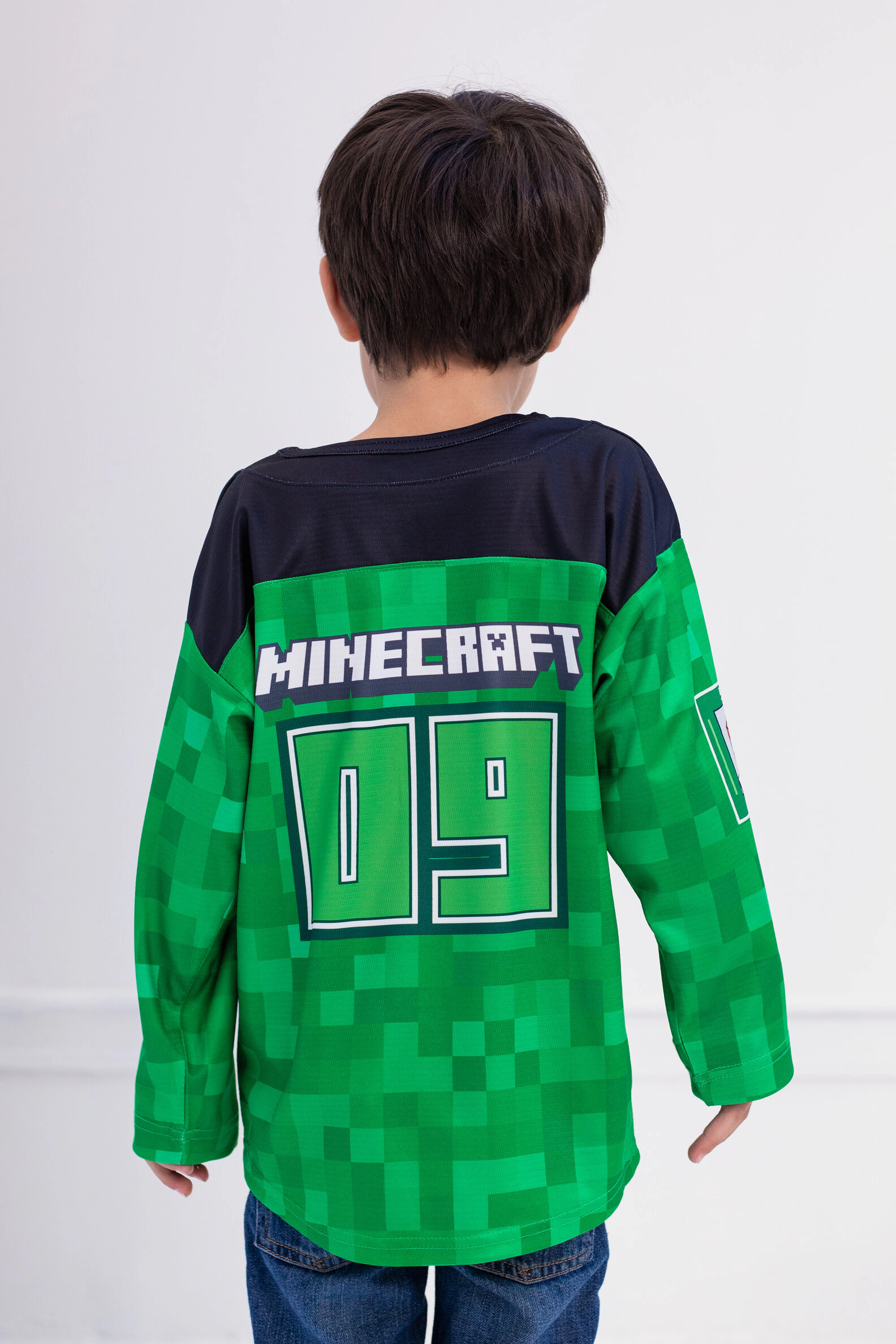 Minecraft Creeper Boys' Athletic Long Sleeve Tee