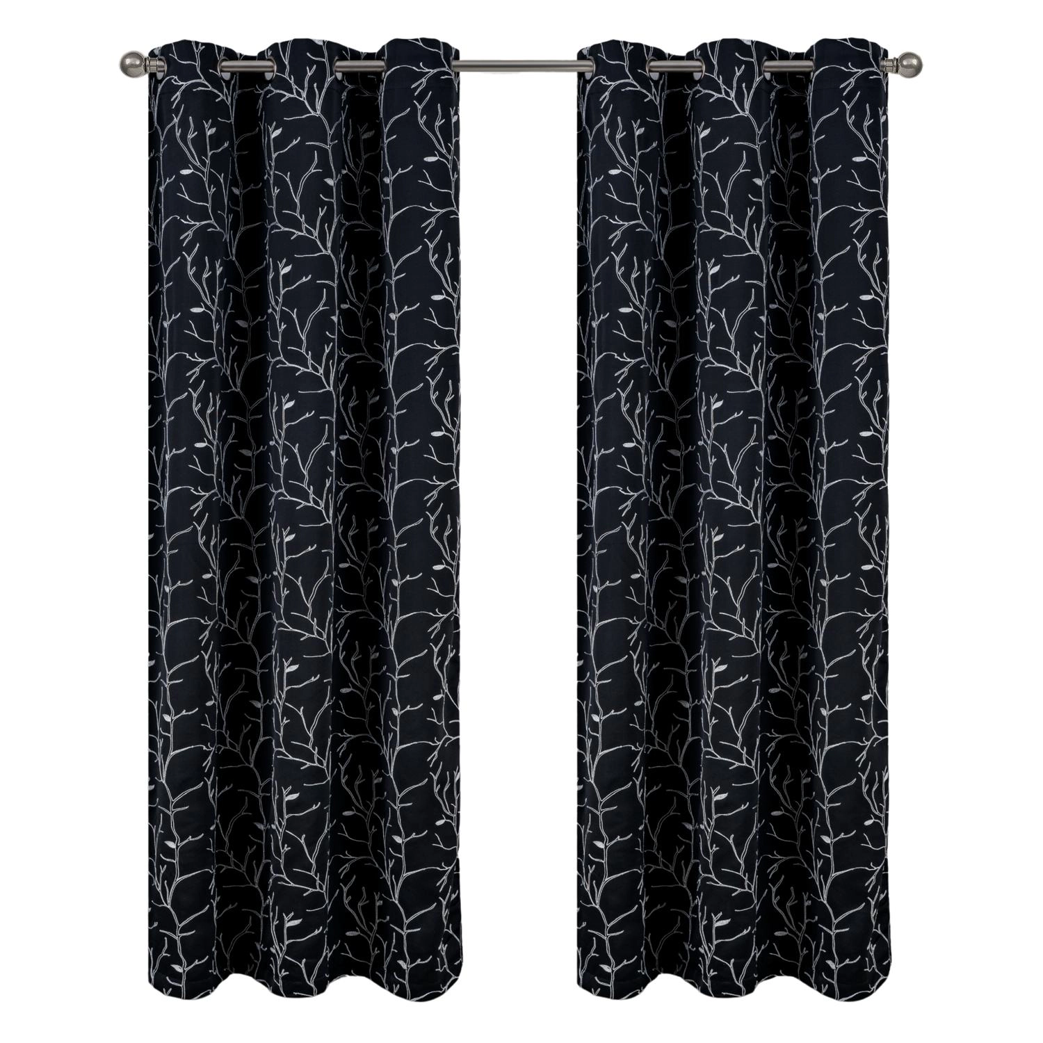 RT Designer Collection Luciana Embroidered Blackout Luxurious Decorative Grommet Curtain Panel 54" x 90