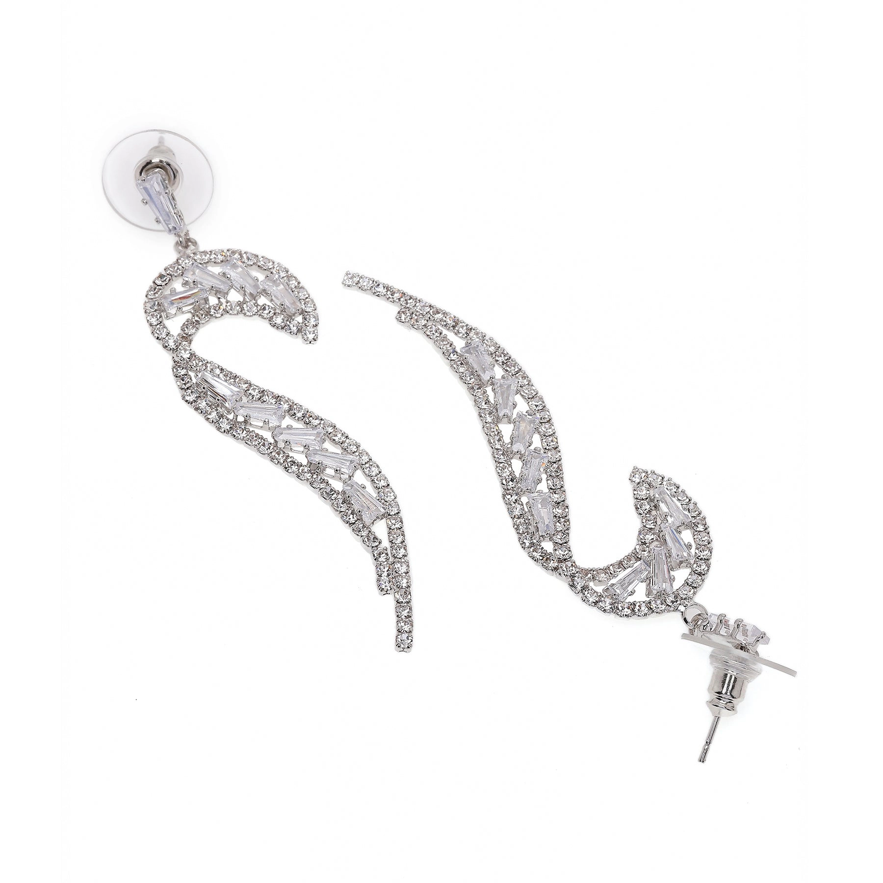 AGP PARIS Womens Glittering Curve Drop Earrings