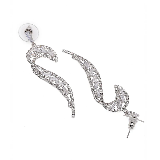 AGP PARIS Womens Glittering Curve Drop Earrings